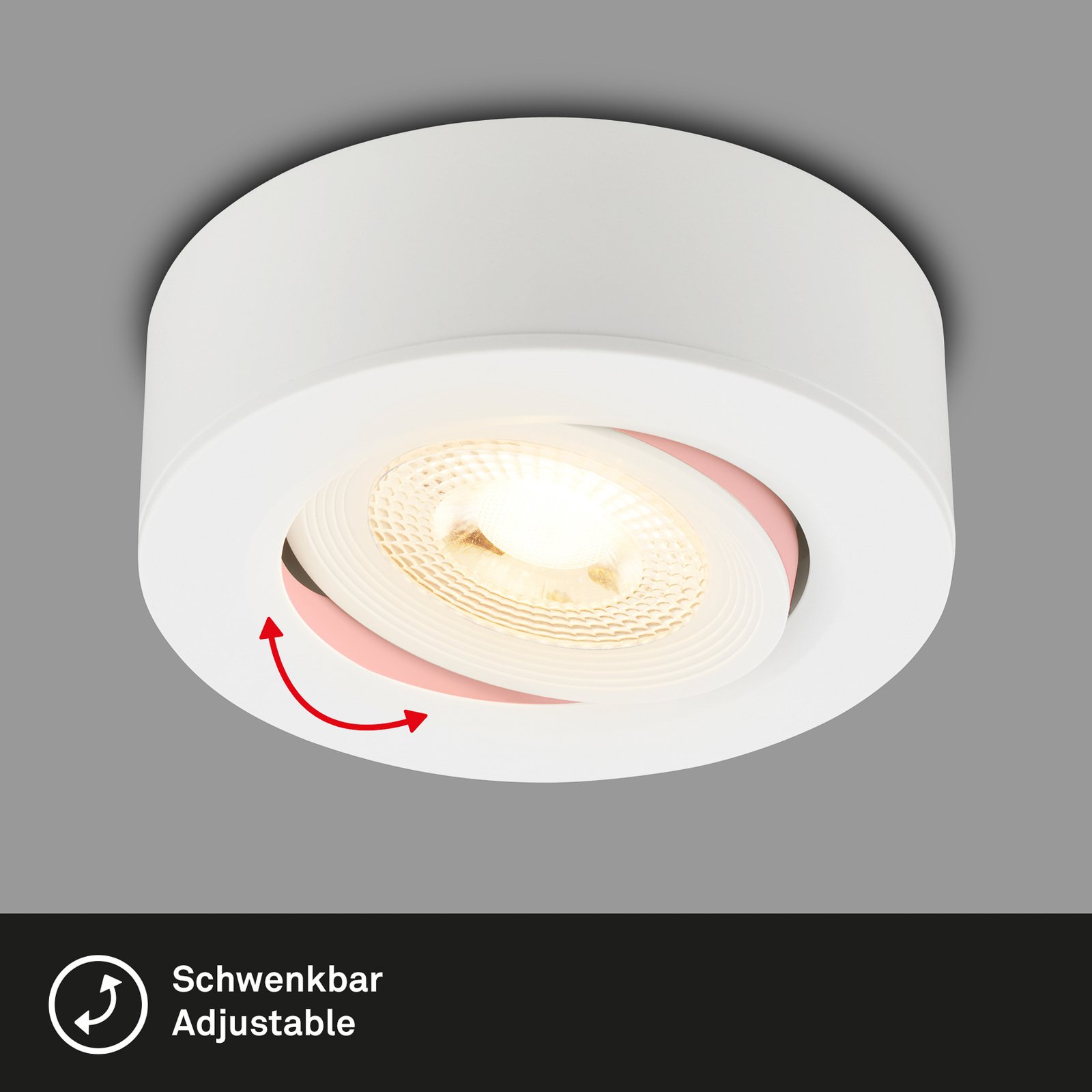 Desi inbouwlamp, wit, Ø9cm, aan/uit, 3.000 K