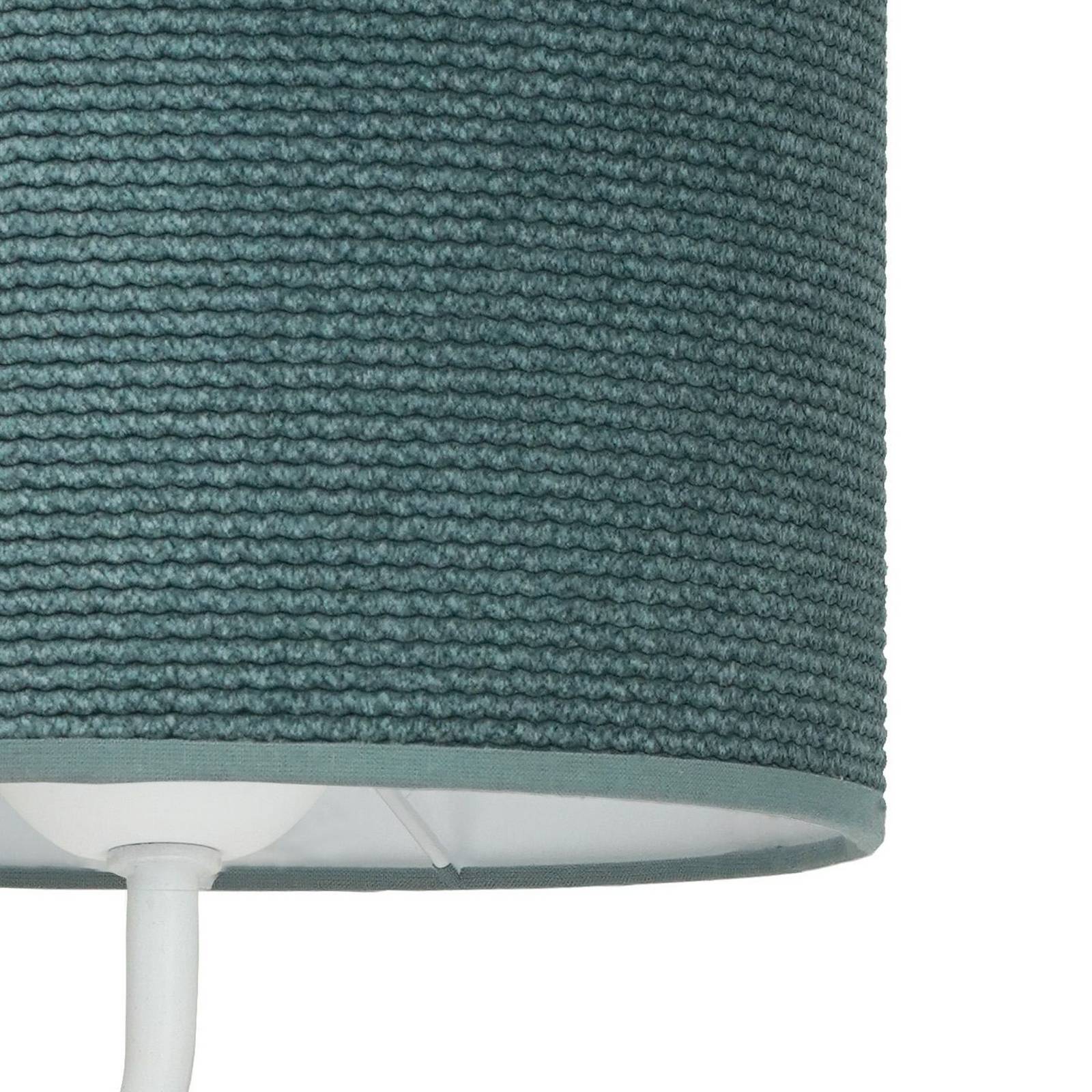 Kinkiet Roller, sznur miętowy, biały, z lampką do czytania