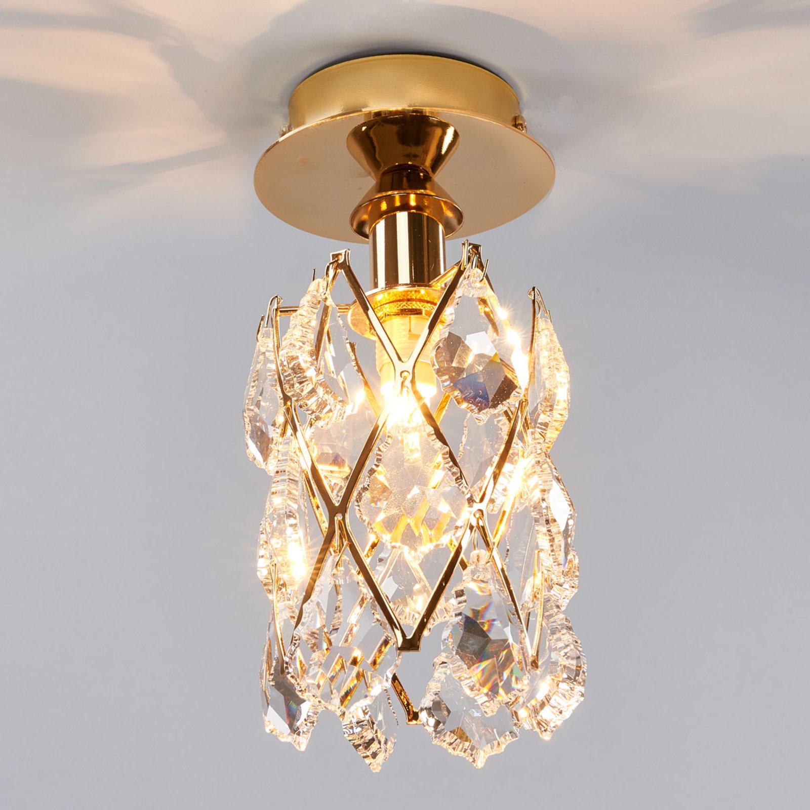 CHARLENE - pozlaćena stropna svjetiljka od kristala
