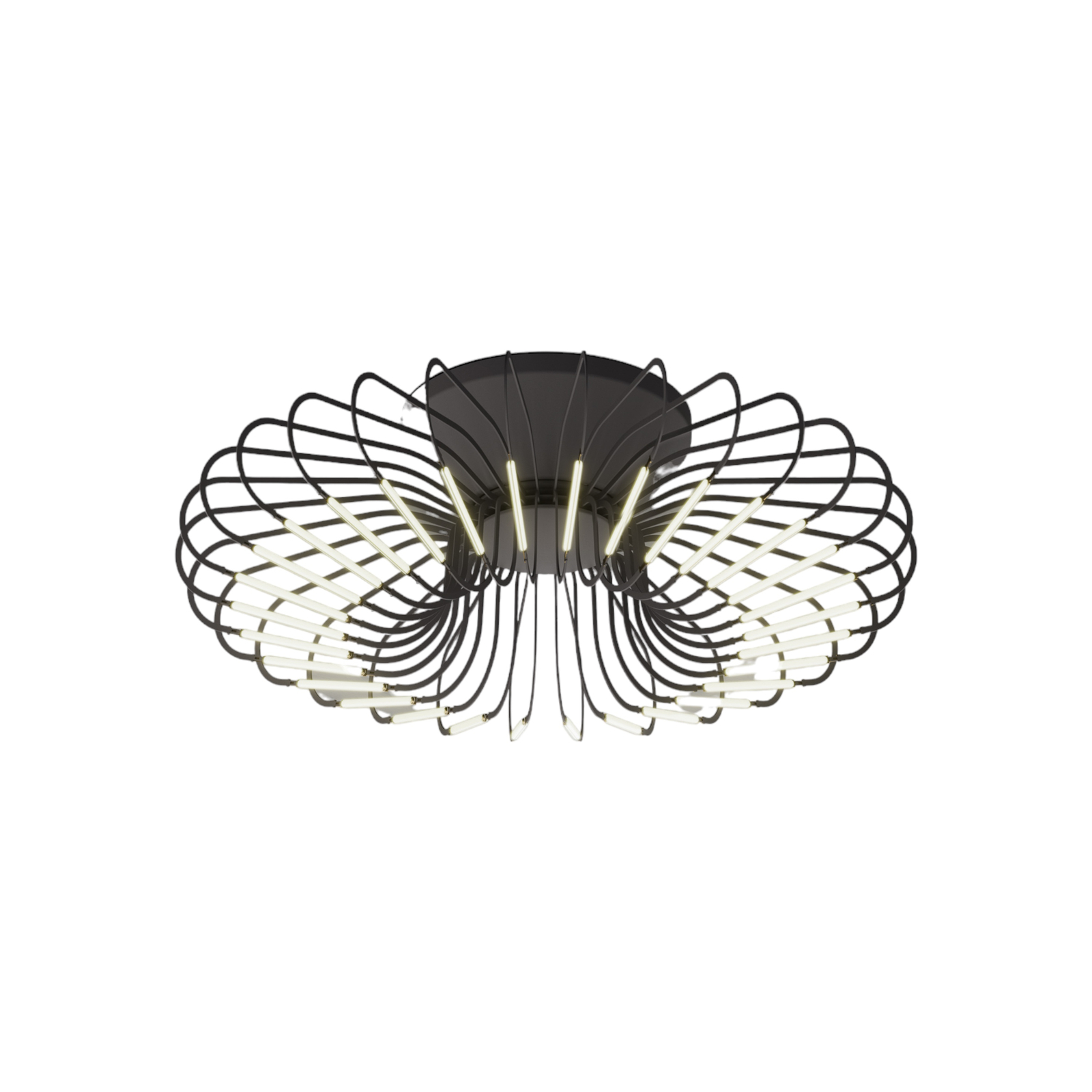 Plafonnier LED Filo, couleur titane, métal, Ø 50 cm, 2.700K