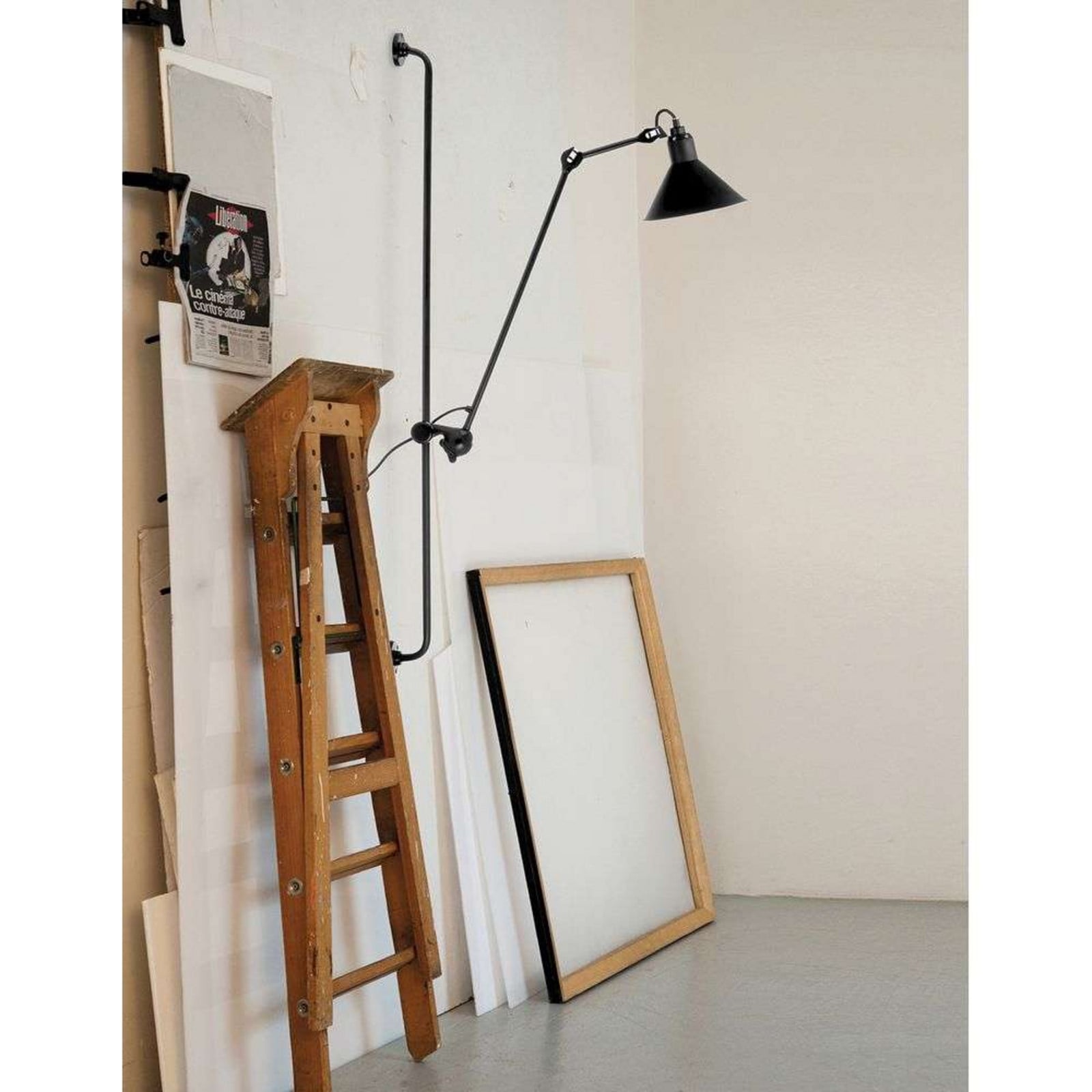 214 Væglampe Conic Sort/Blå Lampe Gras - Stue - Industriel - Metal - Med én lyskilde