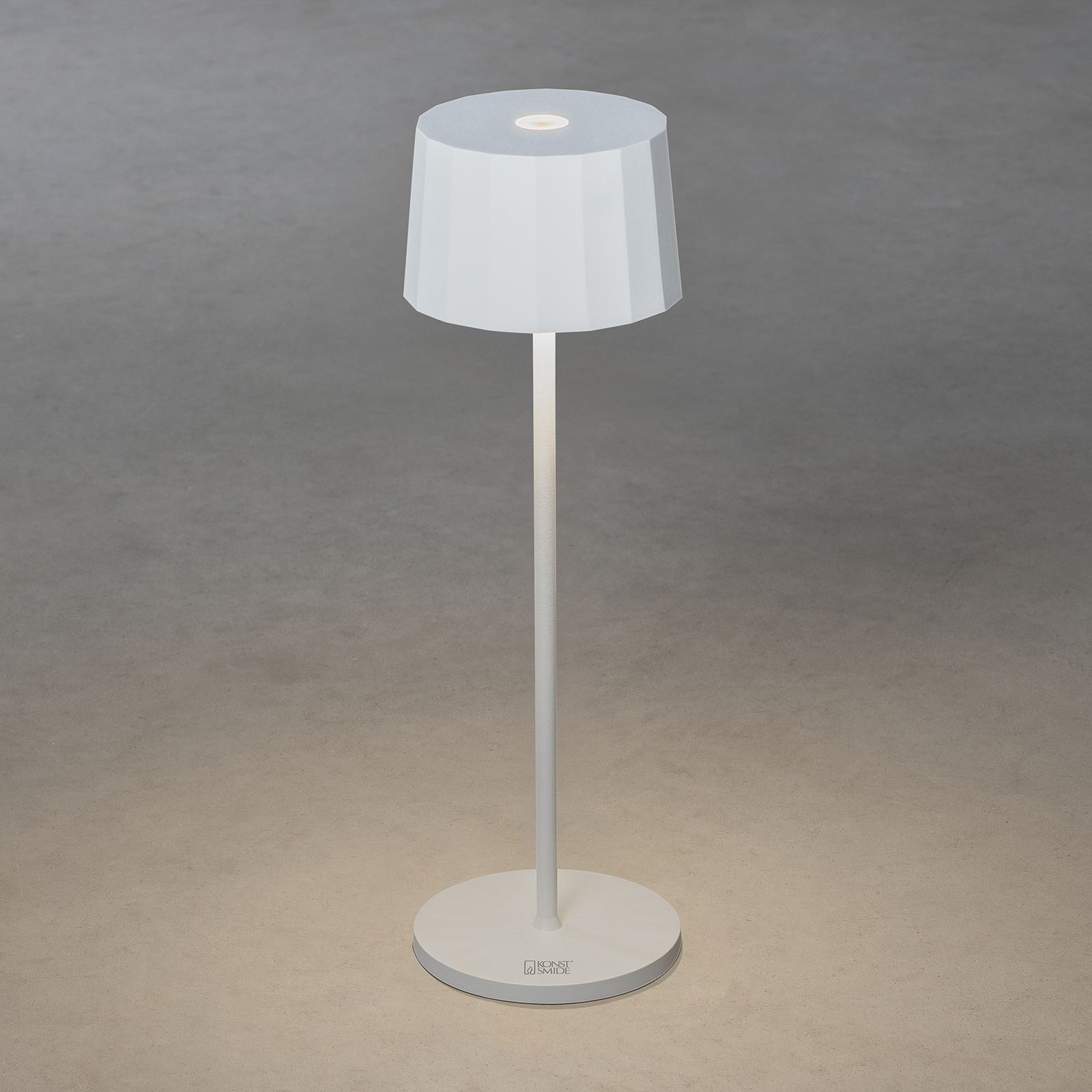 Lámpara de mesa LED Positano para exterior, blanco