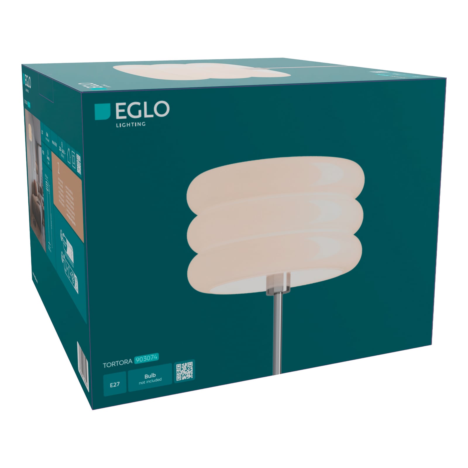 Stojacia lampa Tortora, biela, sklo, kov, výška 153 cm, E27 Stojacia lampa Tortora, biela, sklo, kov, výška 153 cm, E27
