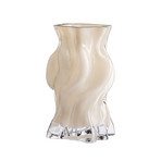 Vena Vase, kremfarget, høyde 29 cm, lengde 20 cm, glass – AYTM
