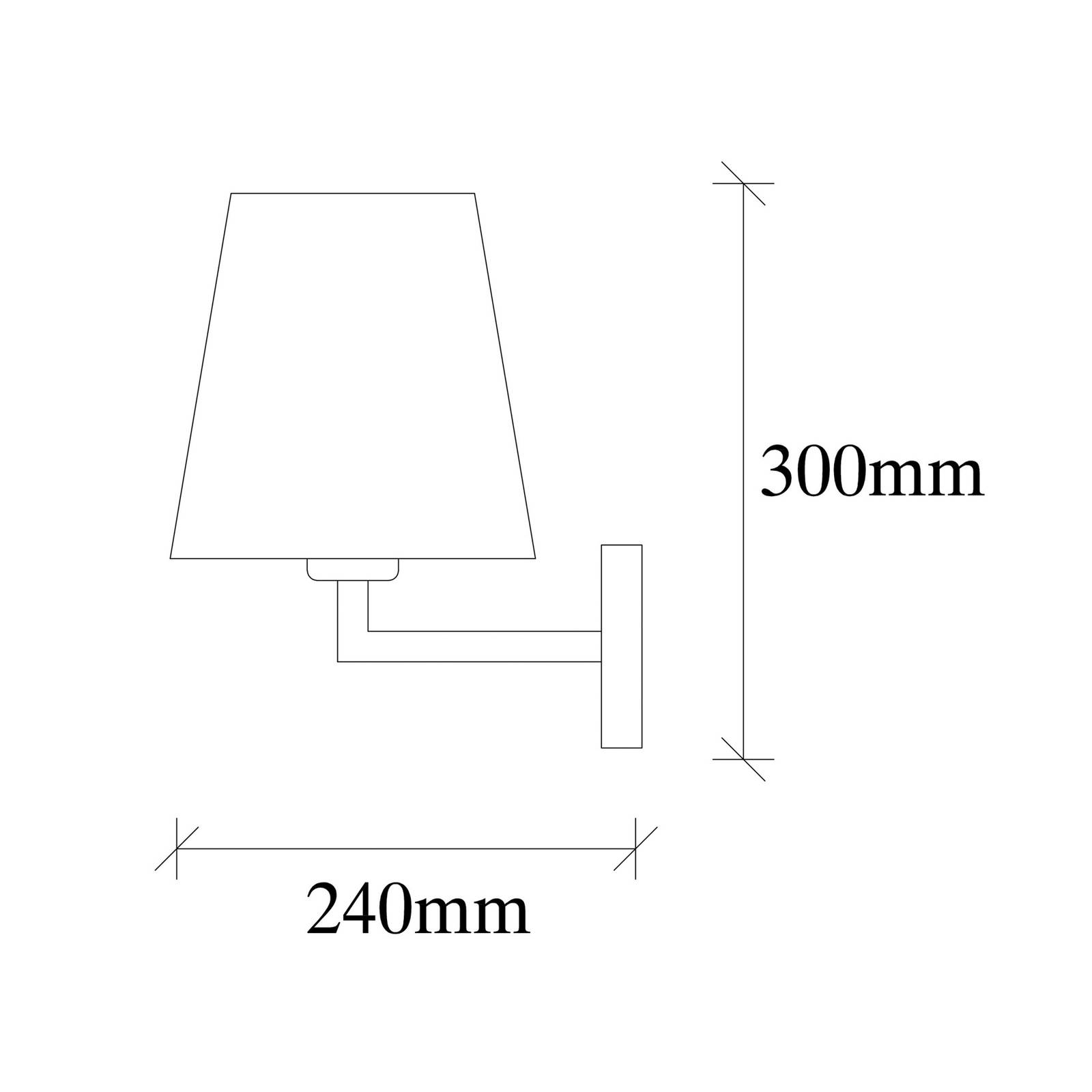 Fali lámpa Profil 4659, fekete, fehér szövetbúra