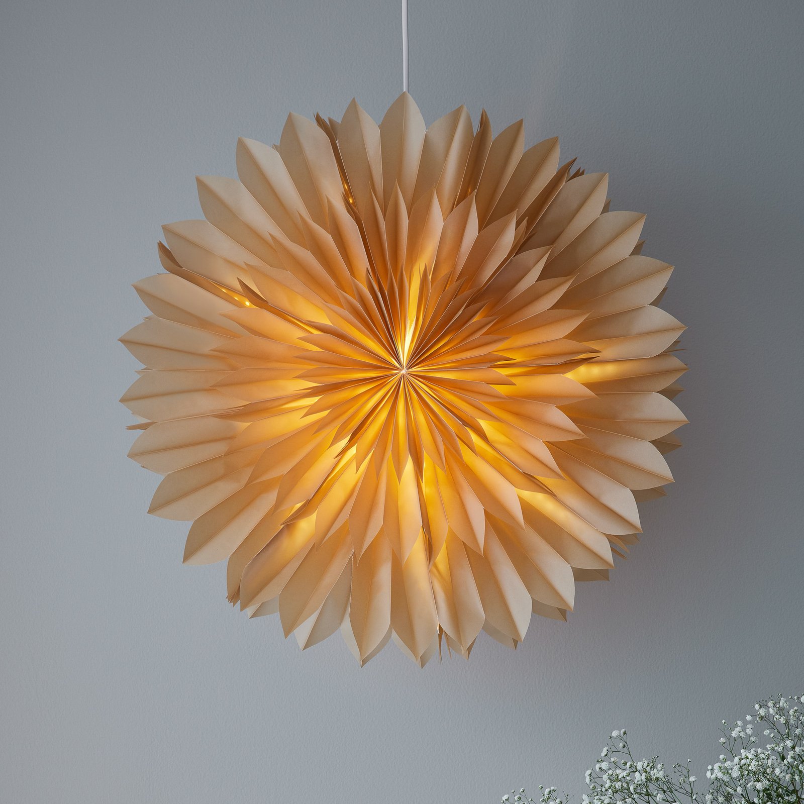 Solina decorative star, hanging, amber, Ø 60 cm
