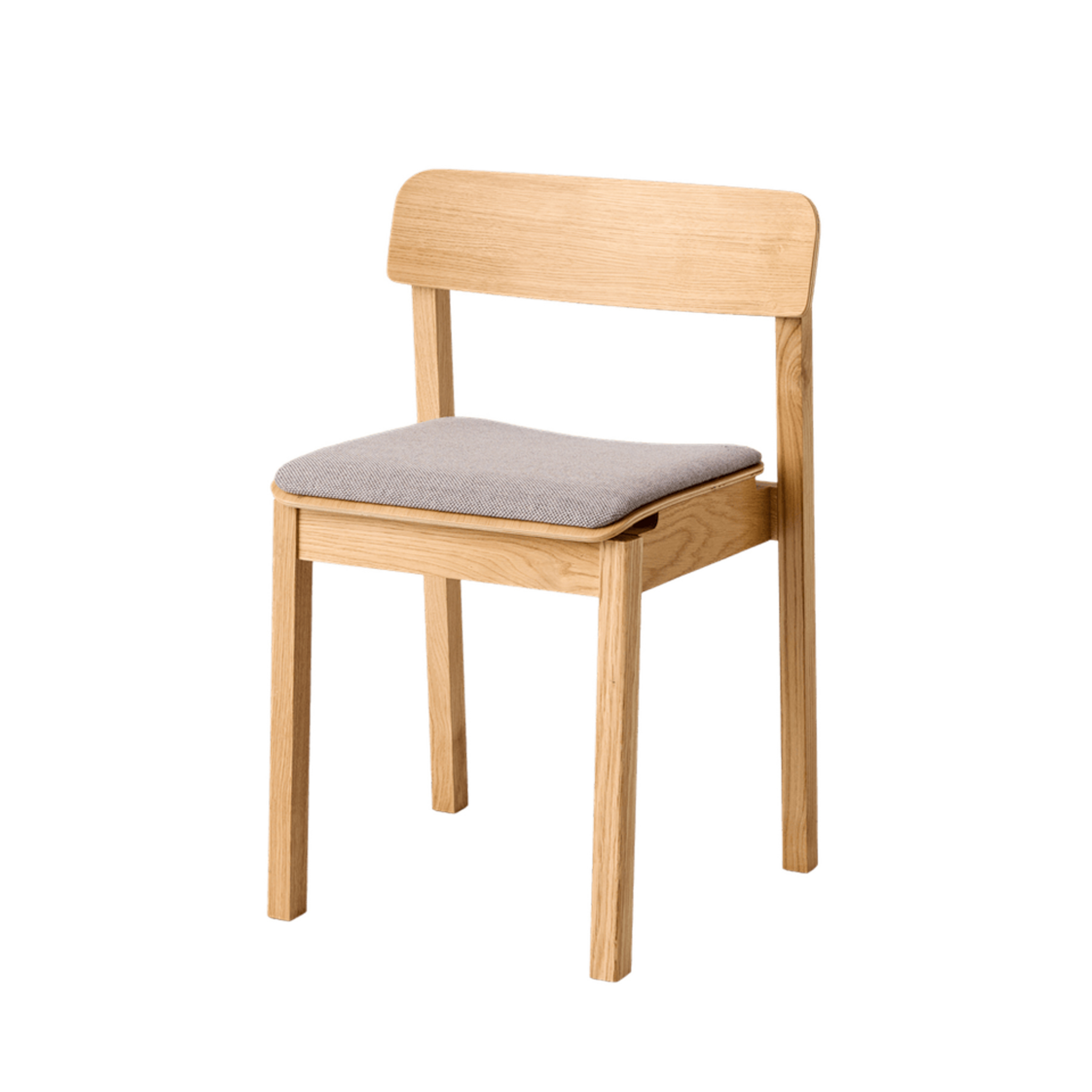 Židle EVERYDAY, olejovaný dub, šedá látka, výška 75 cm – Moebe