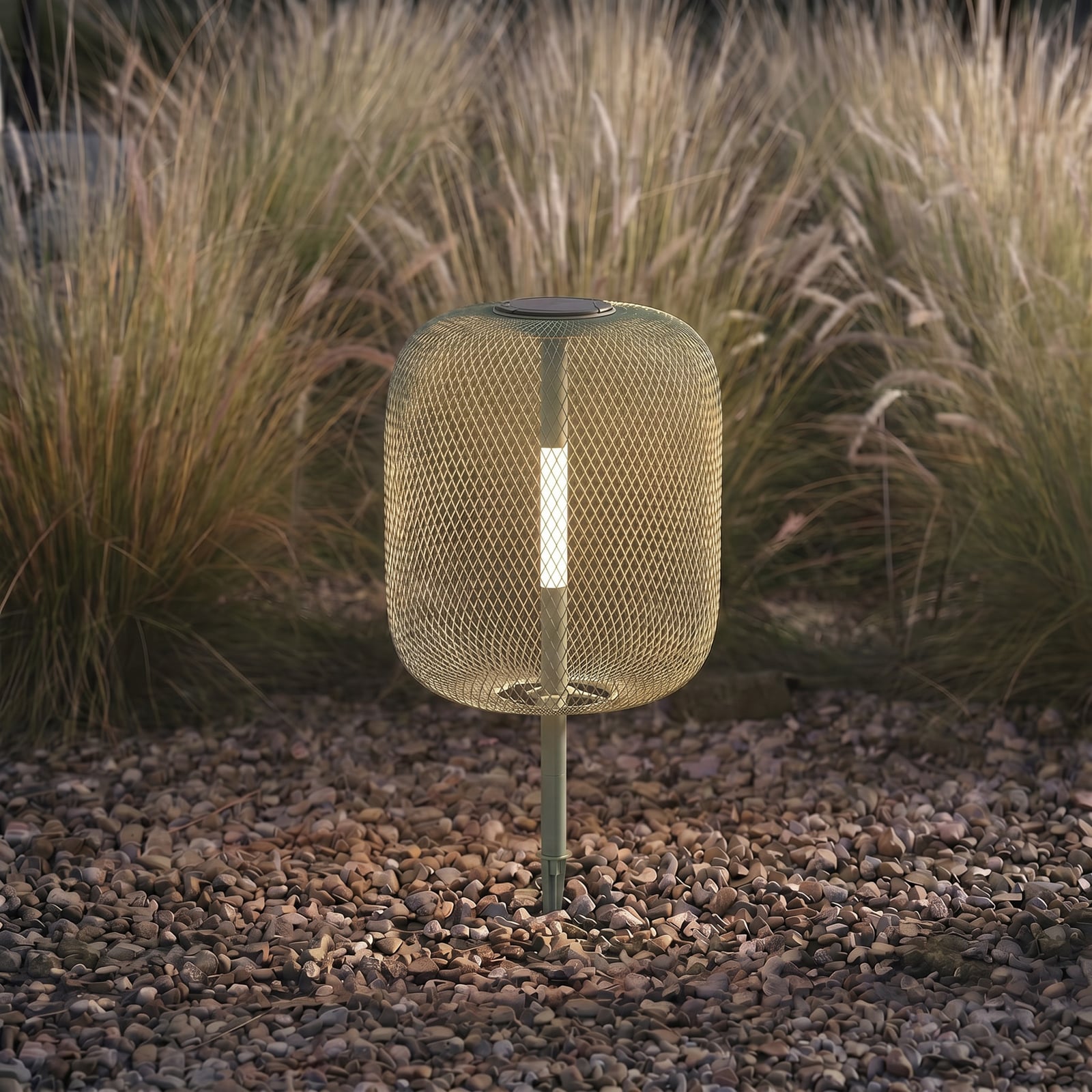 Lampa ogrodowa LED z panelem słonecznym Faylen, kolor szałwiowy, IP65 – Lucande