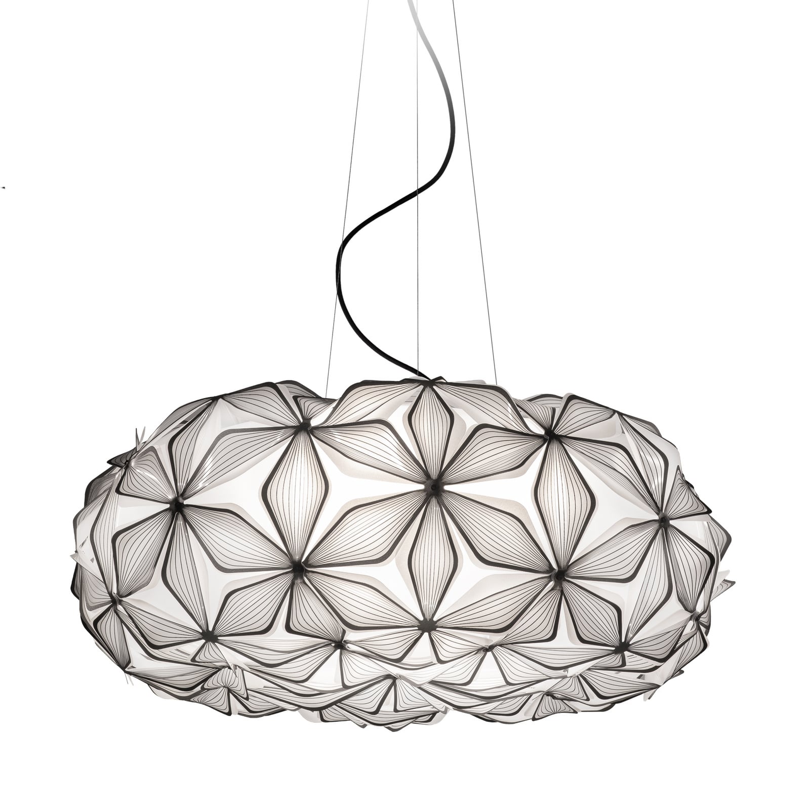 Závesné svietidlo C'EST LA VIE, čierna/kábel čierny, Ø 70 cm