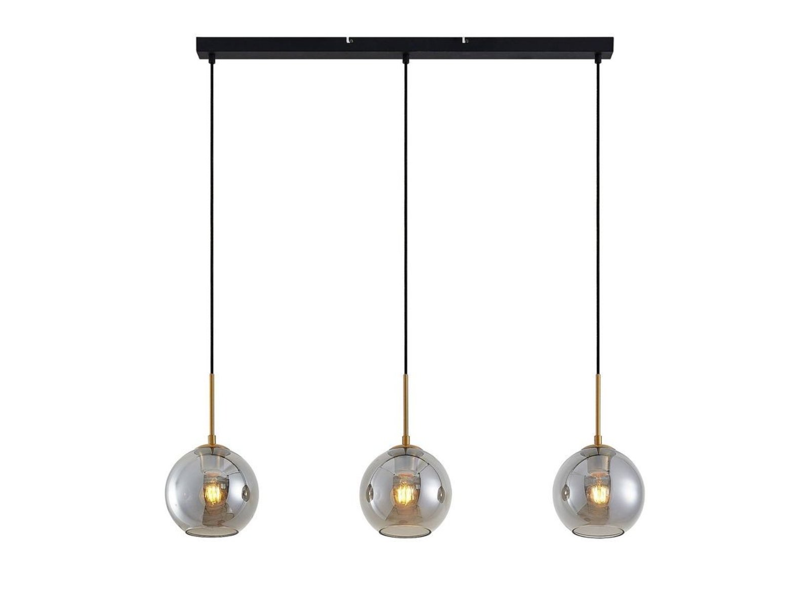 Hiwana 3 Závěsná Lampa Smoke/Brass - Lindby