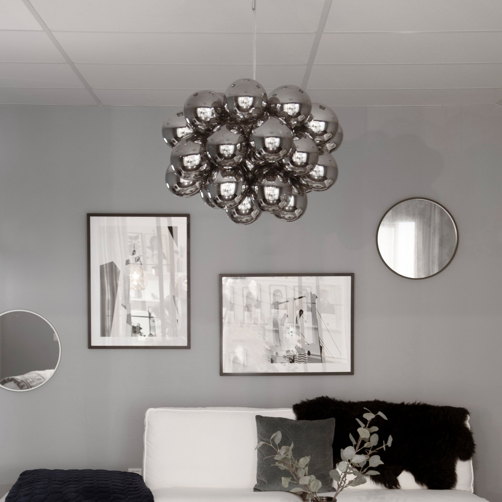 By Rydéns Gross Grande hanging light, smoky grey