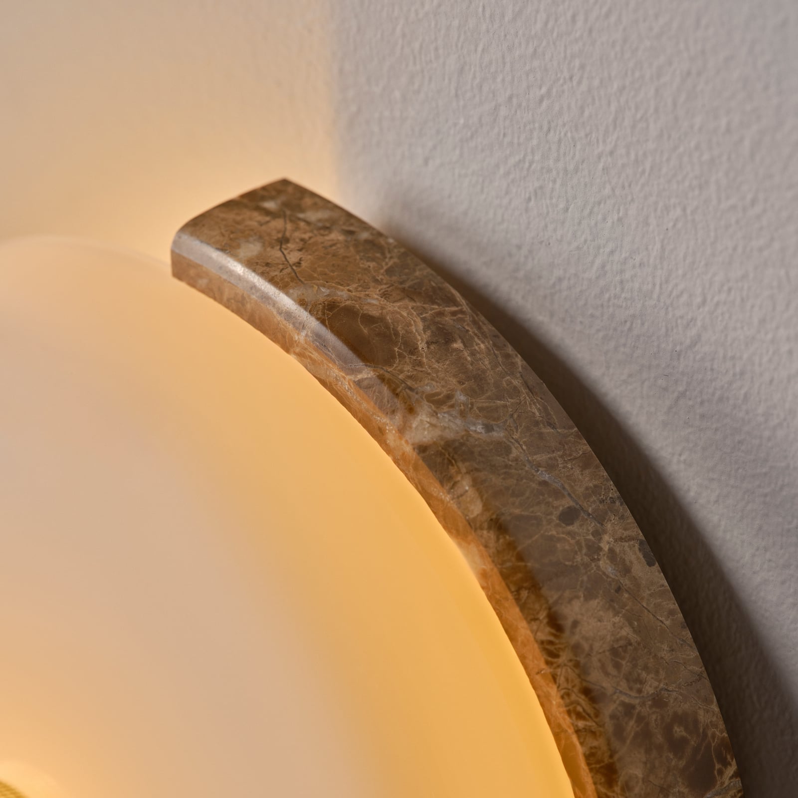 Trip LED wall light, brown/white, marble, glass, 2,700 K Trip LED wall light, brown/white, marble, glass, 2,700 K