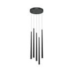 Candeeiro suspenso LED Maytoni Cascade, preto, 5 lâmpadas