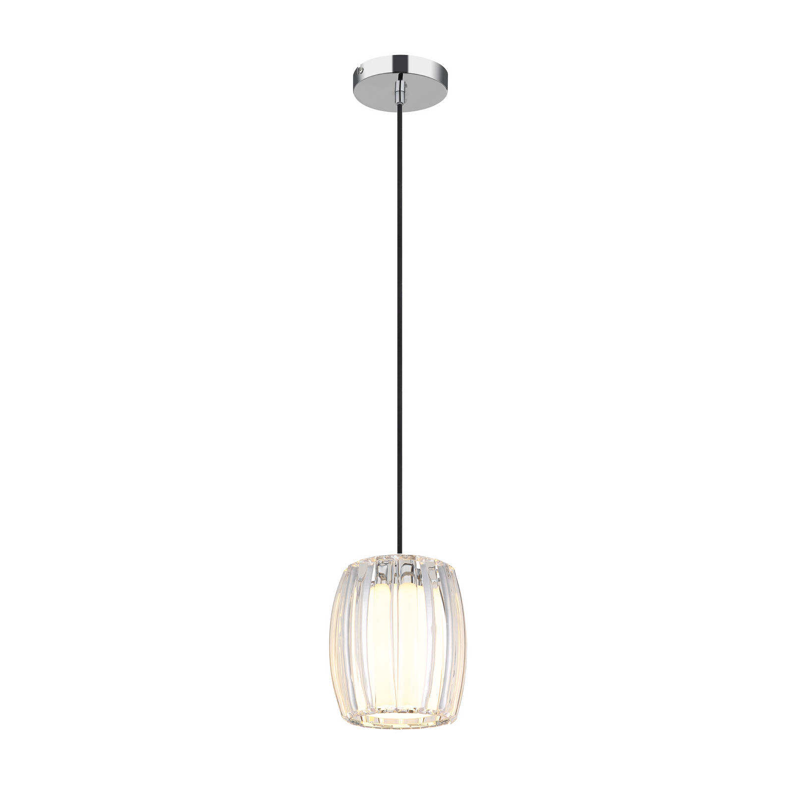 Lampă suspendată Maribel, Ø 18 cm, crom/transparent, metal Lampă suspendată Maribel, Ø 18 cm, crom/transparent, metal