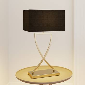 Lucande Evaine bordslampa mässing skärm svart