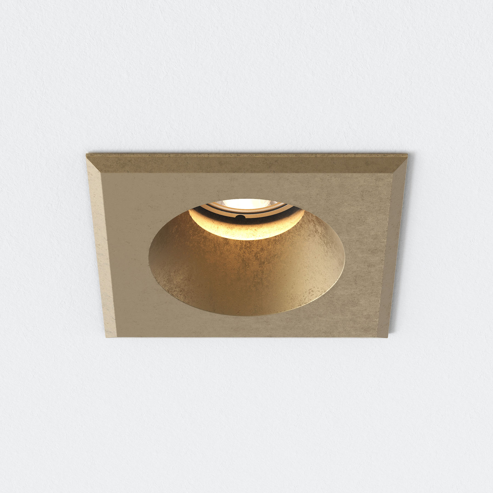 Astro Solway square recessed light antique brass, brass, GU10, 6 W, energy efficiency: A++, L: 11 cm, W: 11 cm