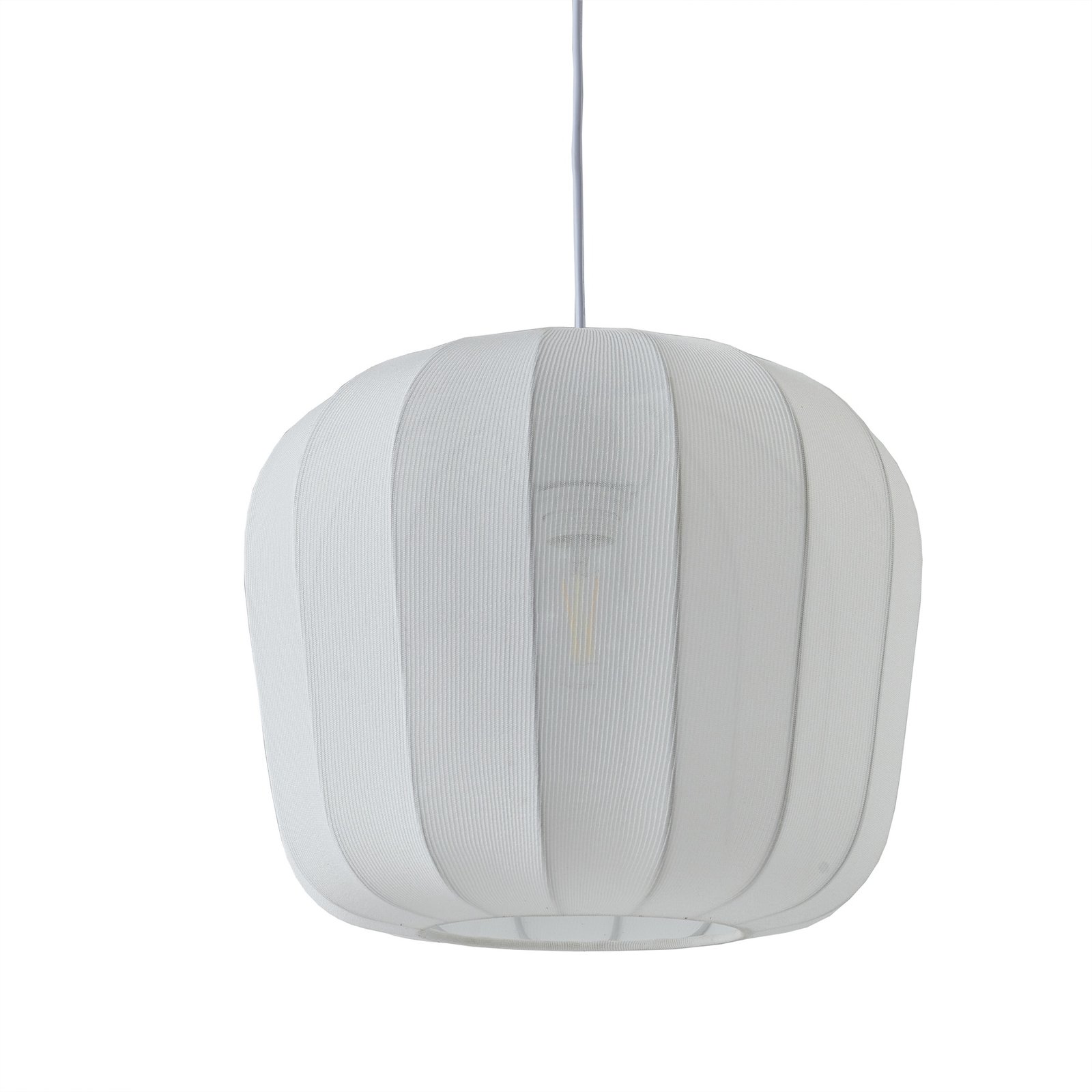 Lindby lampada a sospensione Helin, bianco, Ø 35 cm, tessuto