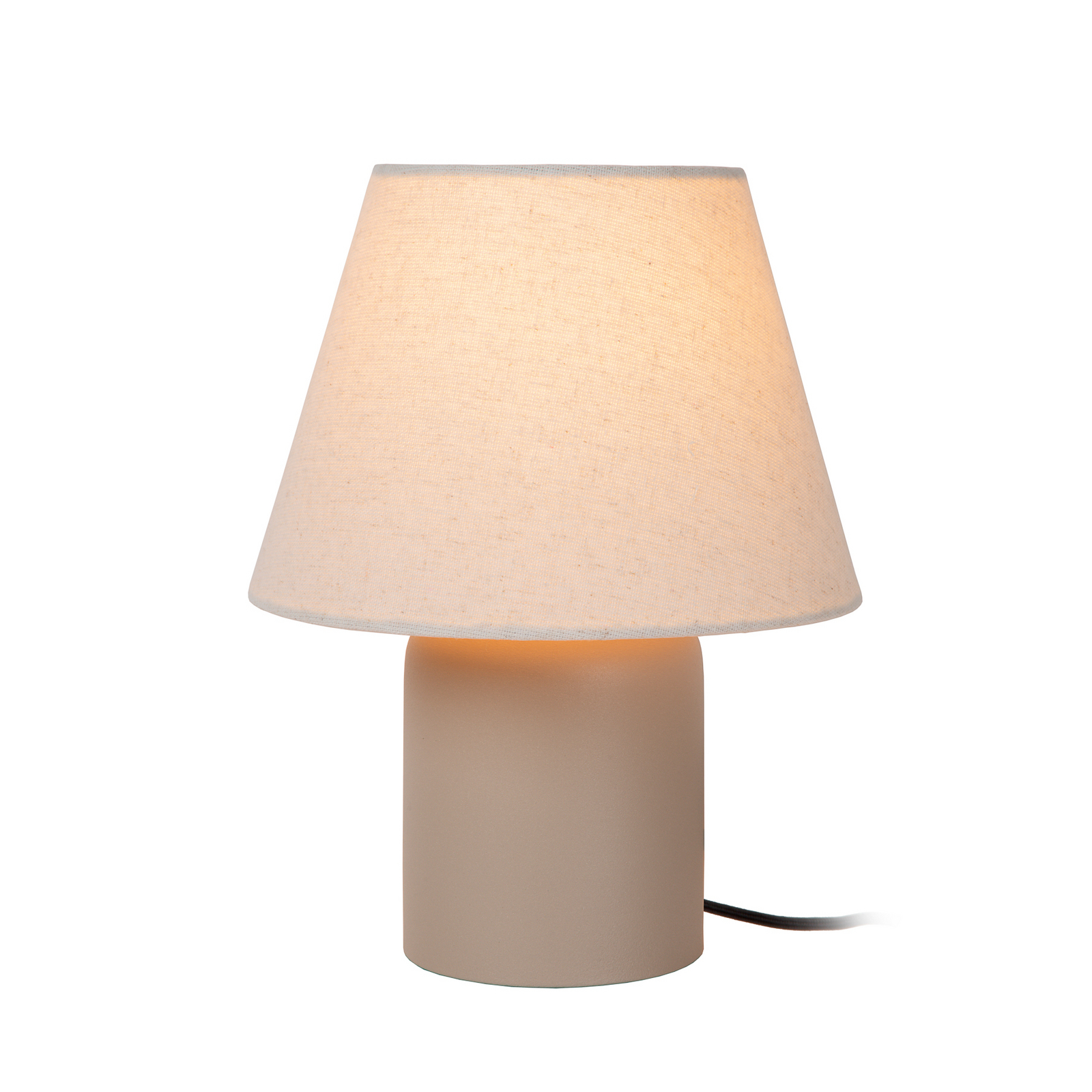 lampe de table Macia, beige/couleur naturelle Hauteur 27 cm Céramique/tissu