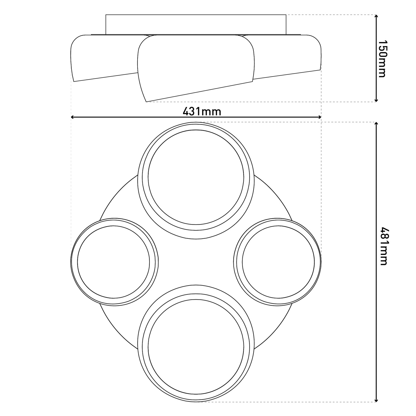 Eliora LED ceiling lamp, 4-bulb, white, CCT, remote control Eliora LED ceiling lamp, 4-bulb, white, CCT, remote control