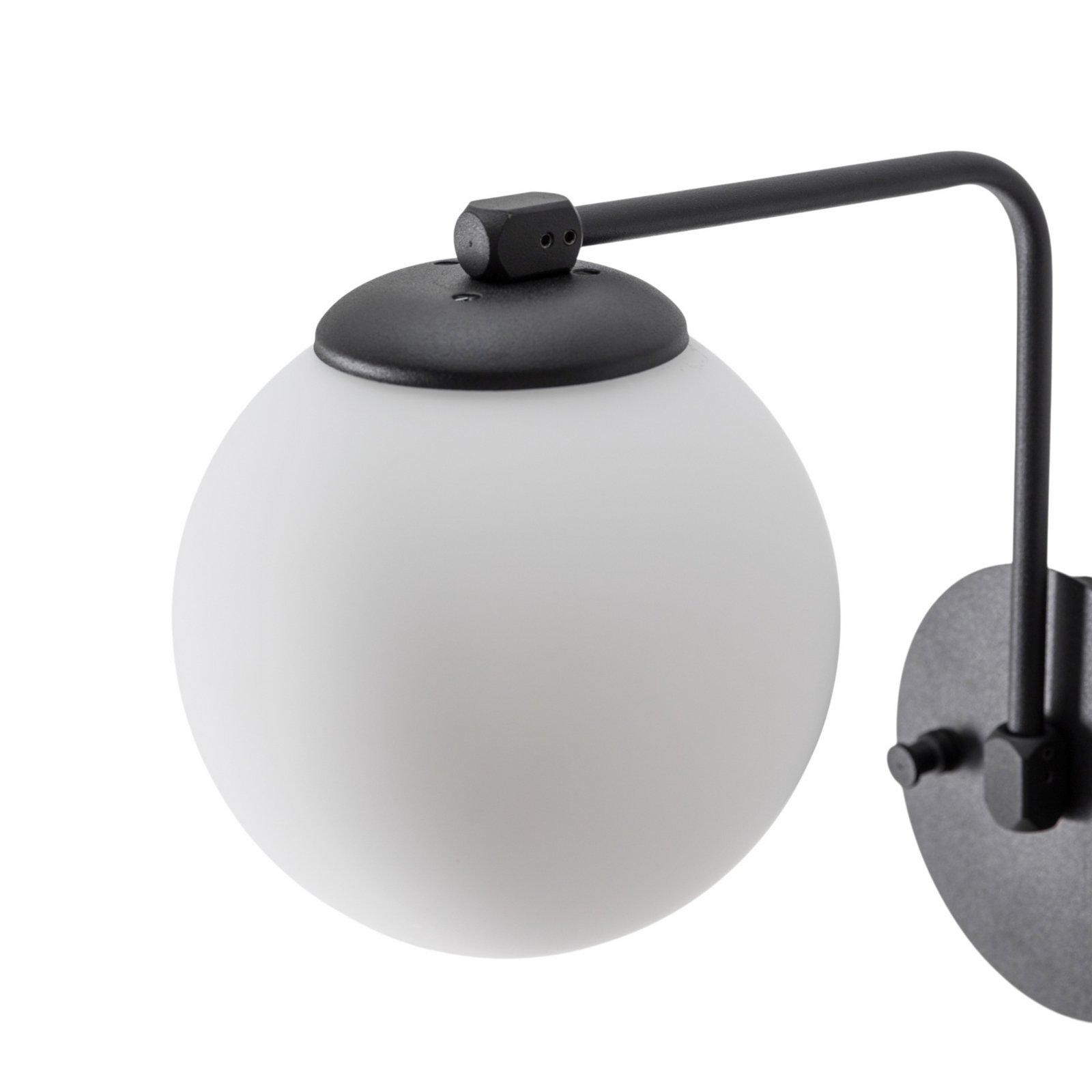 Aplique de pared Daisy, negro, cristal, altura 22 cm, E27