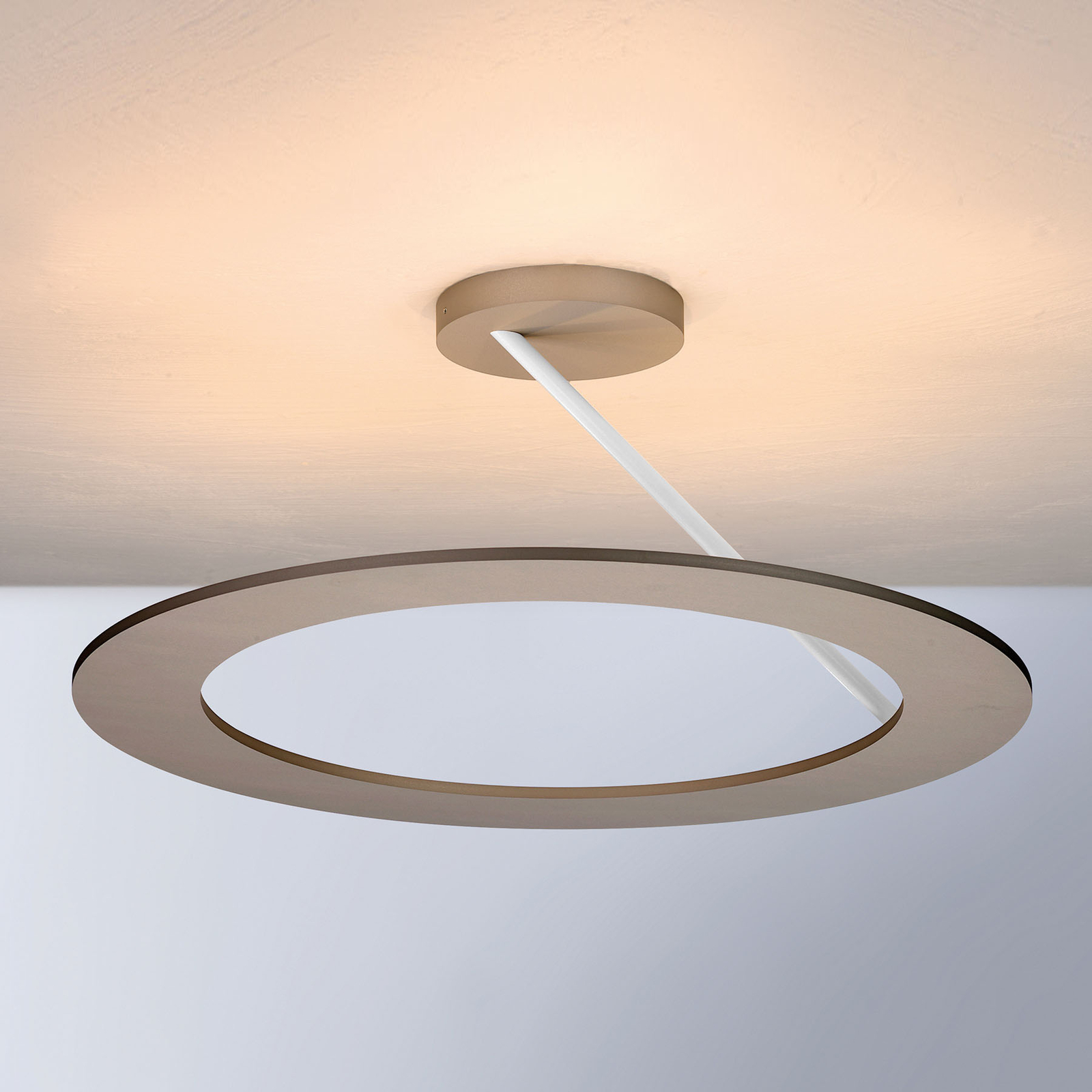 Bopp Stella ceiling lamp 1 ring Ø 45cm taupe/white