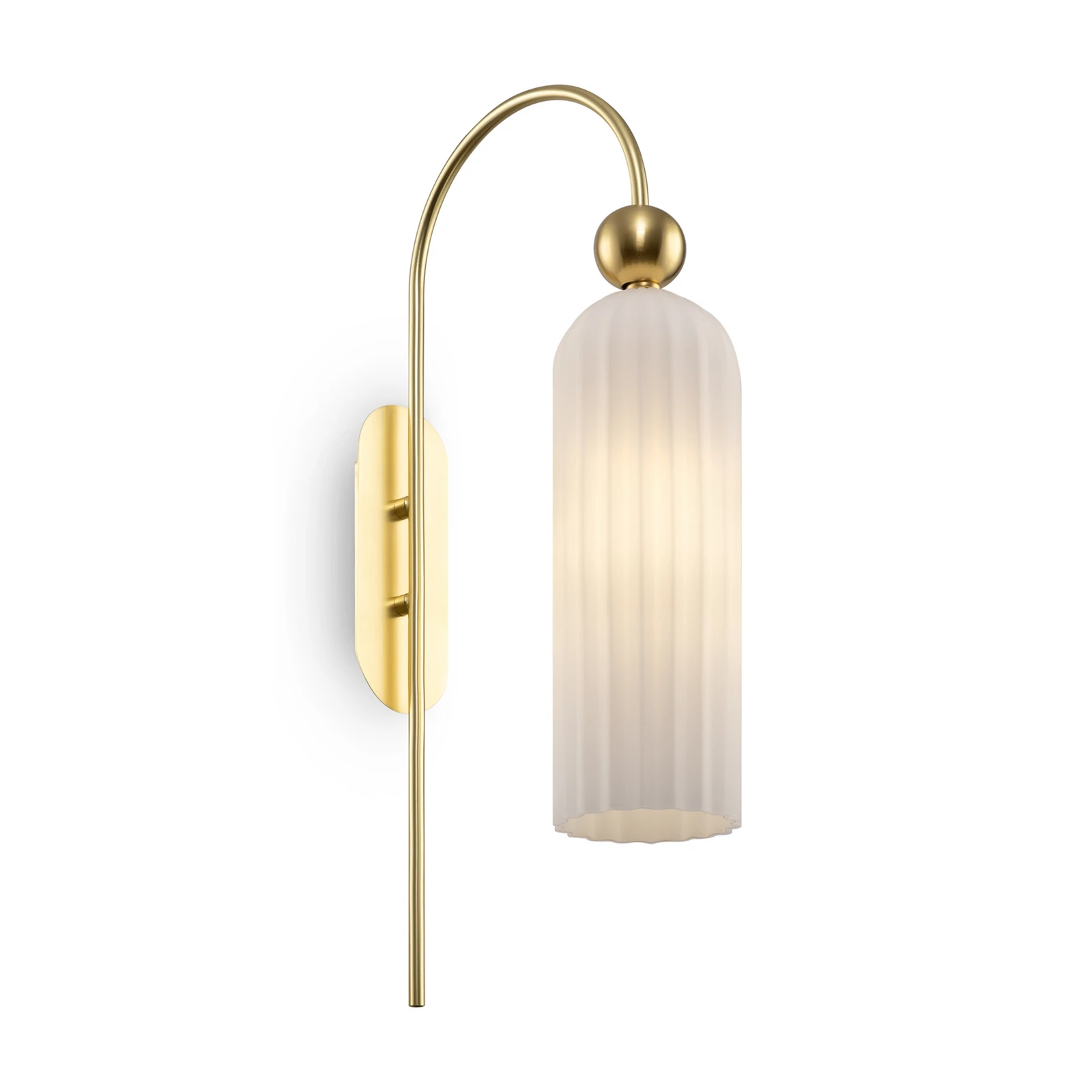 Maytoni Antic applique, abat-jour en verre blanc