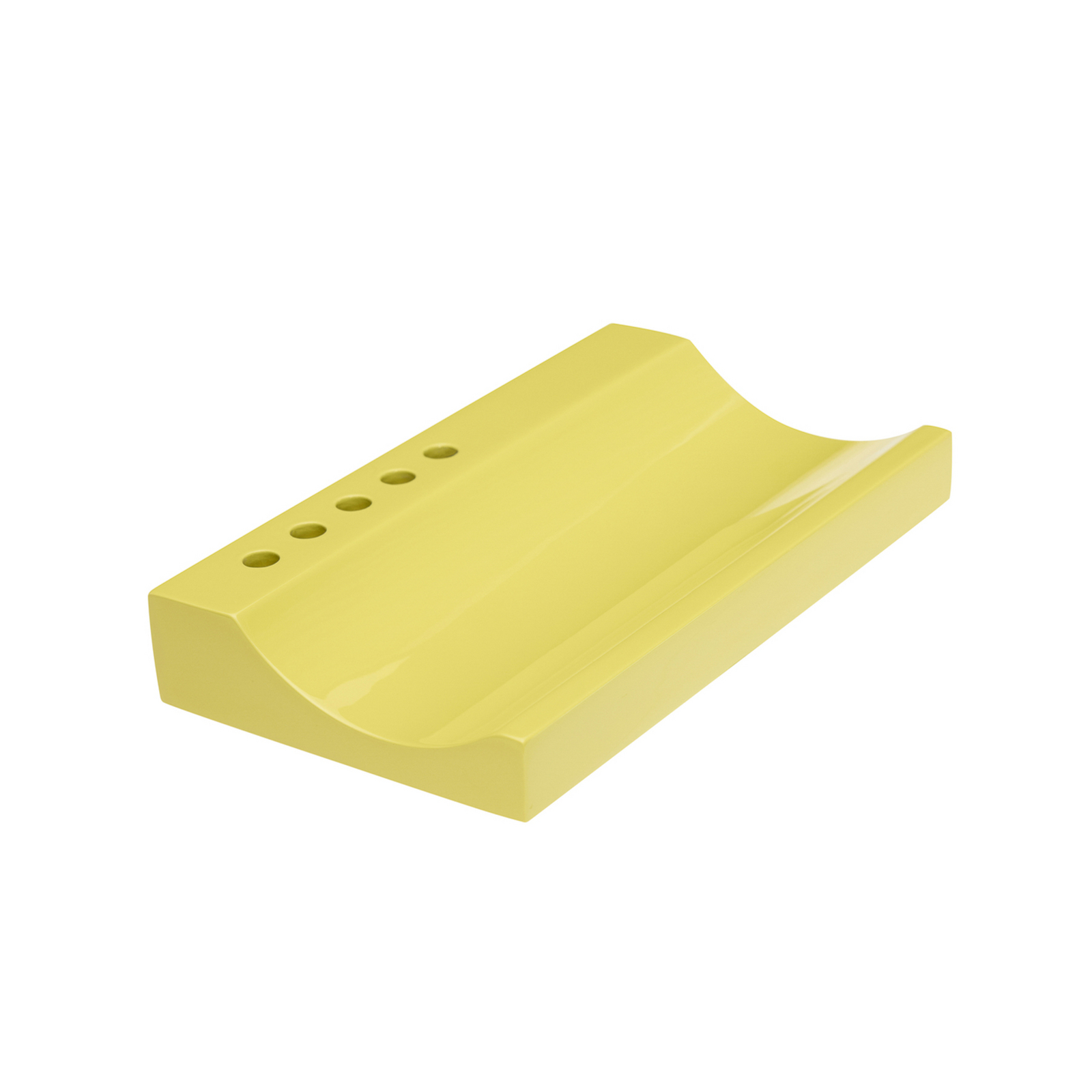 Organizador de escritorio Kanso, amarillo, 22 cm de largo - Hübsch