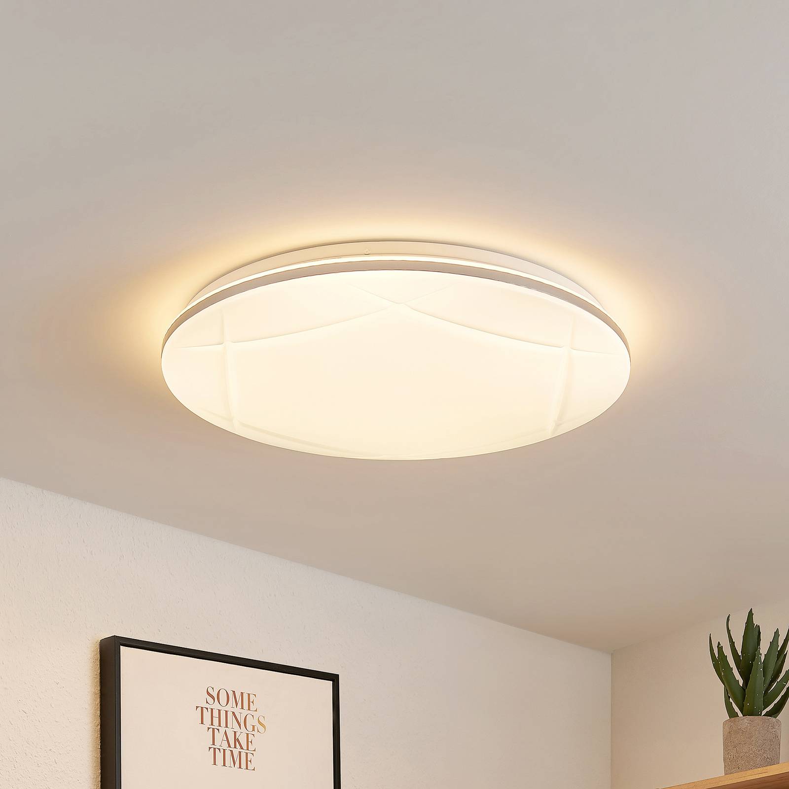 Levně Lindby Smart LED stropní svítidlo Favoria, Tuya RGBW CCT 49 cm