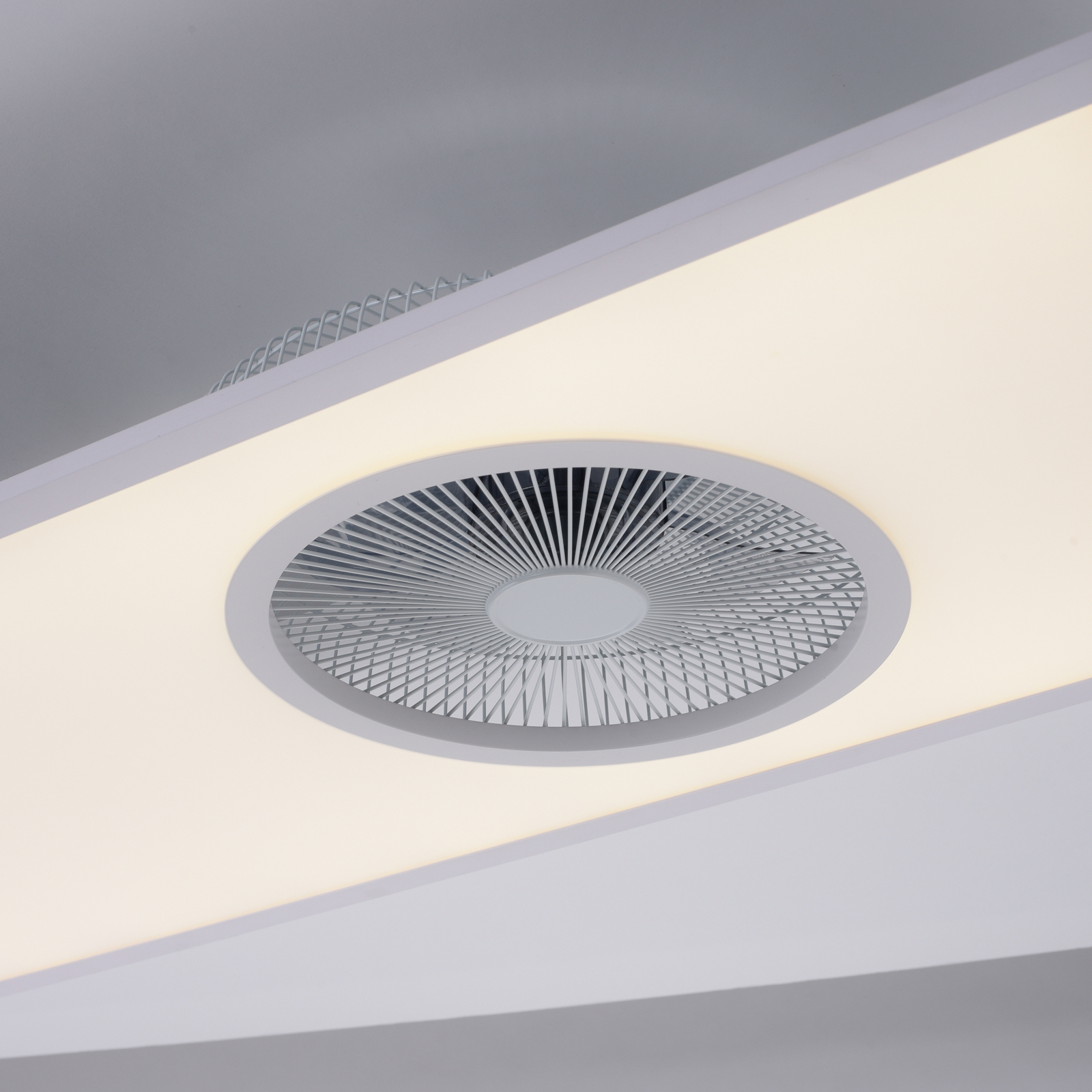 LED stropní ventilátor Flat-Air, CCT, bílý, 120x40cm