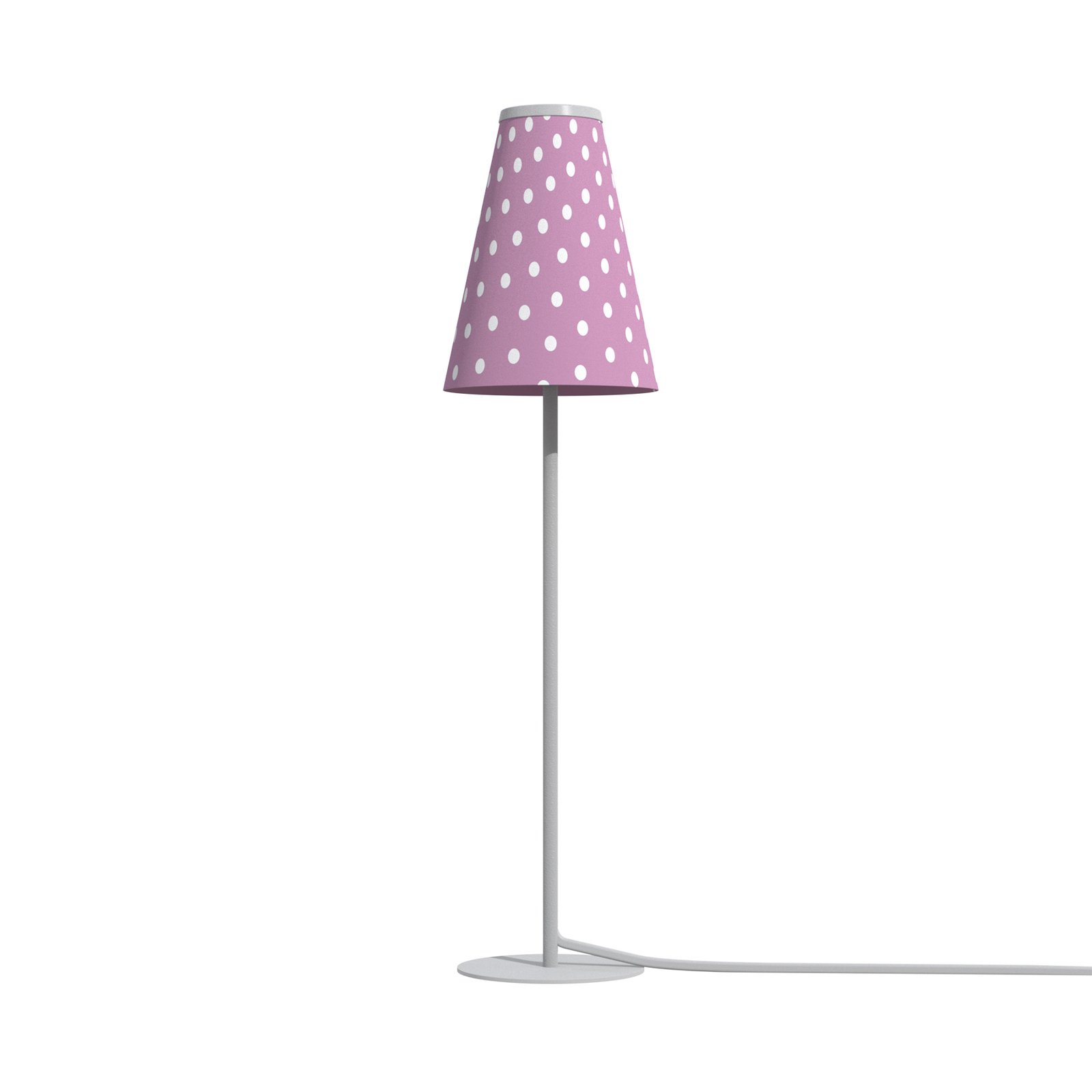 Bordlampe Trifle, rosa/hvit med prikker