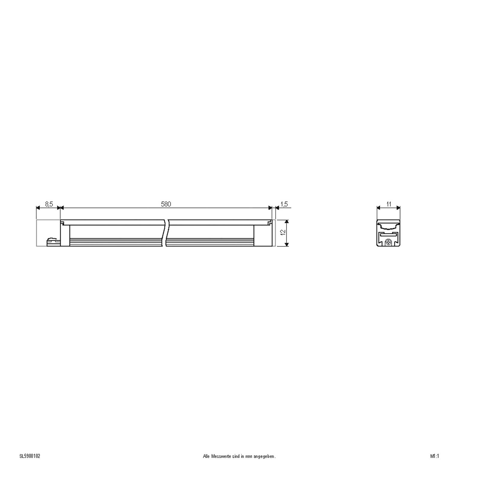 Lampa do nabudowania LED Bordo z aluminium, 59 cm