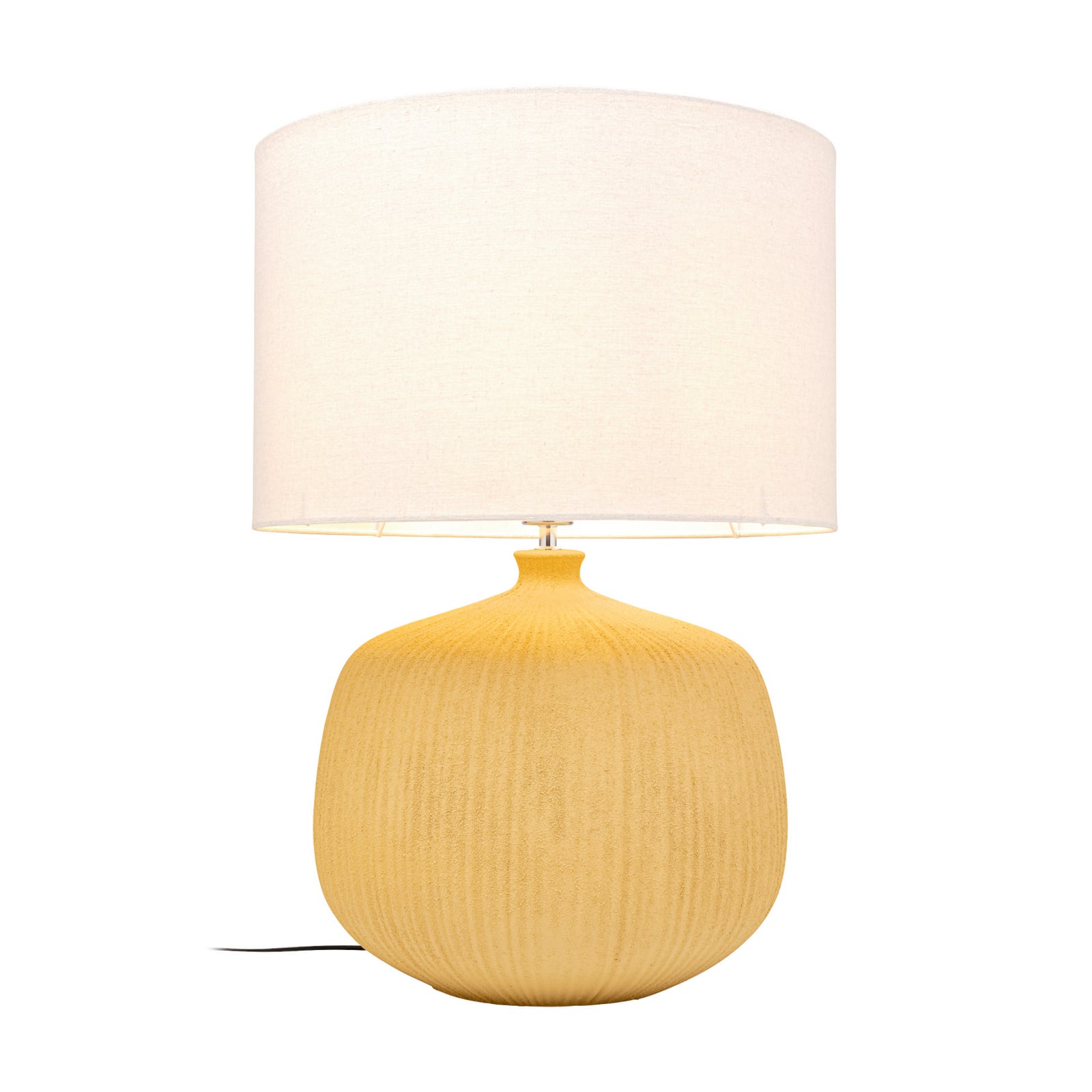 Kare stalo lempa „Luma“, geltona, medvilnė/keramika, 70 cm, E27