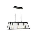 Voyager hanglamp, 3-lamps, zwart, glas, 65 cm, E27