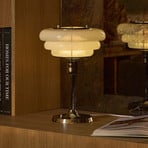 MARKET SET Lampe à poser Sunset, blanc brumeux, verre, E27