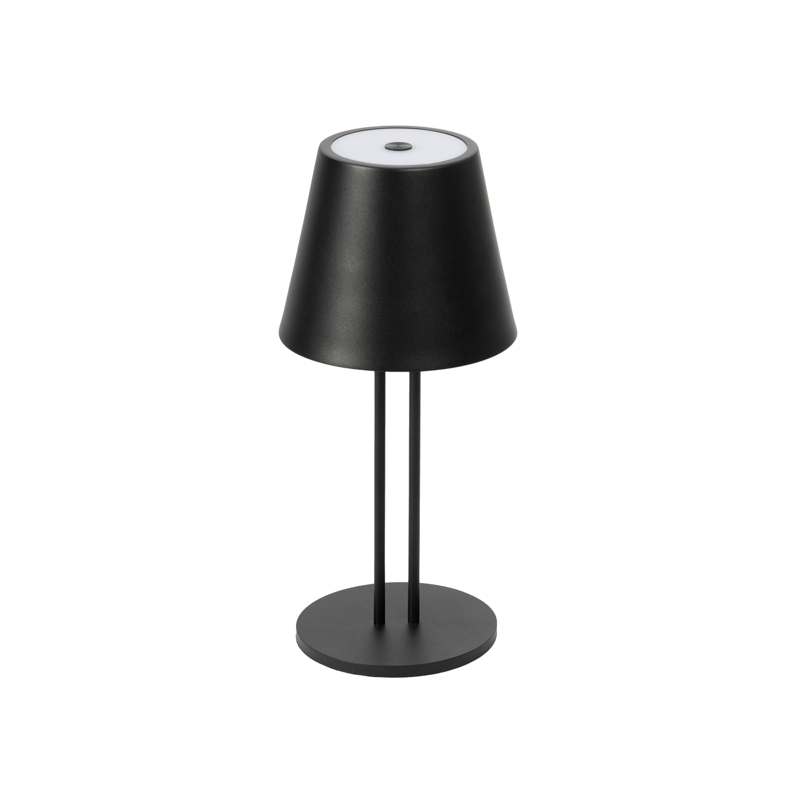 Lindby LED uzlādējama galda lampa Janea, divkājaina, melna, metāls