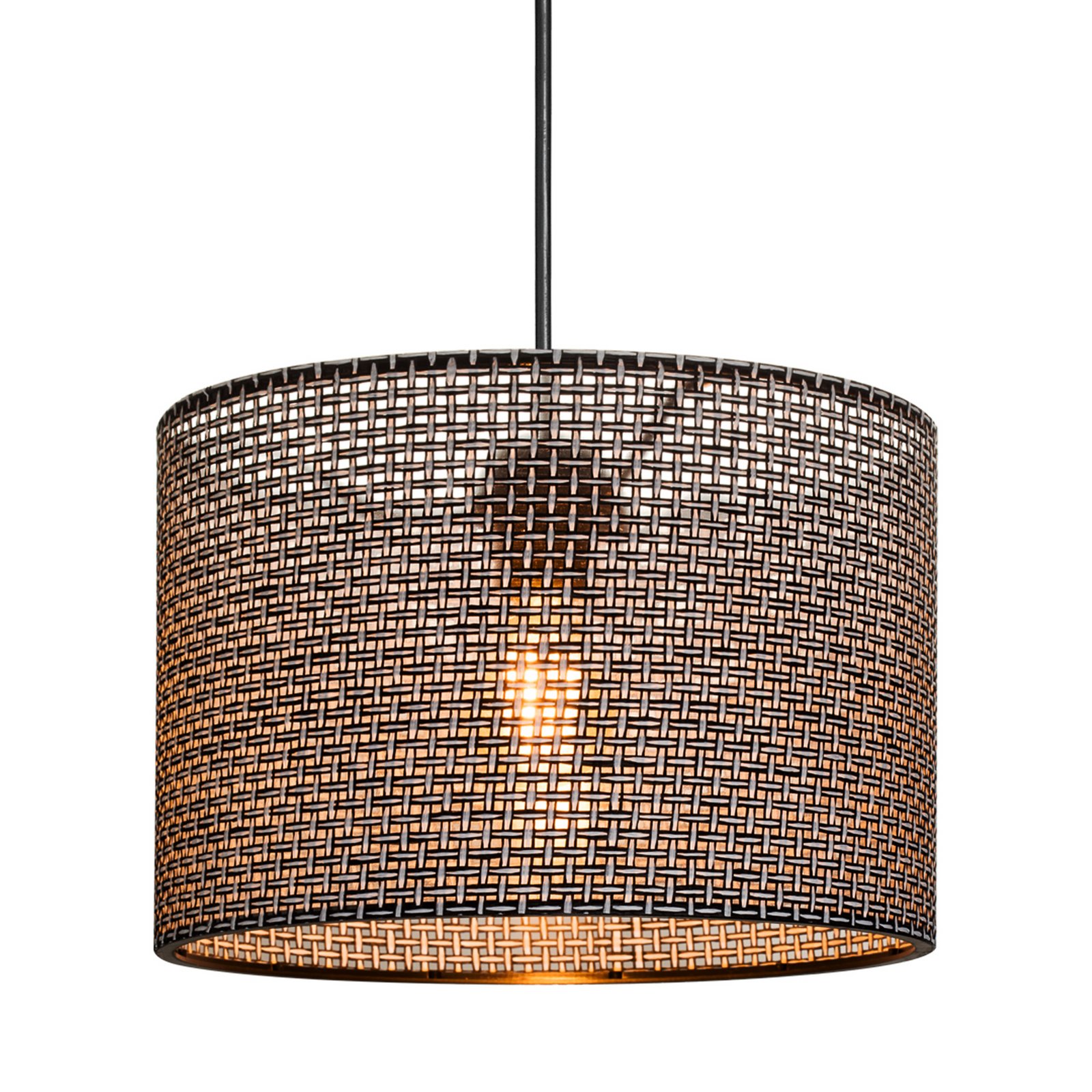 Nara lógó világítás, fekete mintás, szövet, Ø 30 cm