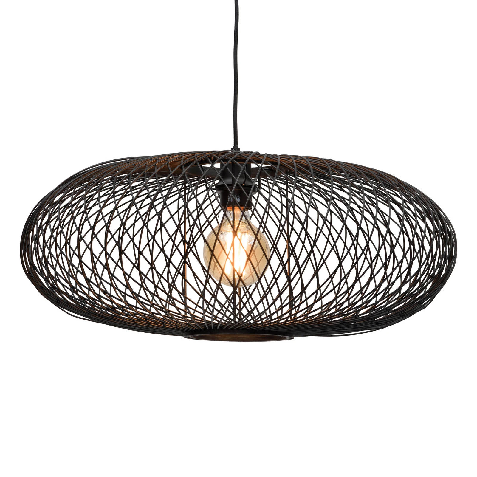 GOOD & MOJO Cango, lampada a sospensione, forma ellittica, nera