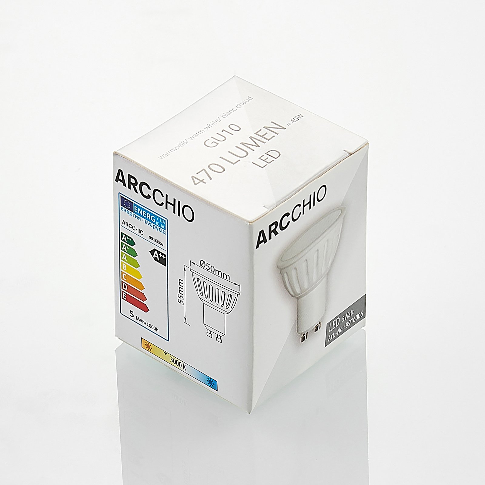 Arcchio LED-Reflektor GU10 100° 5W 3.000K