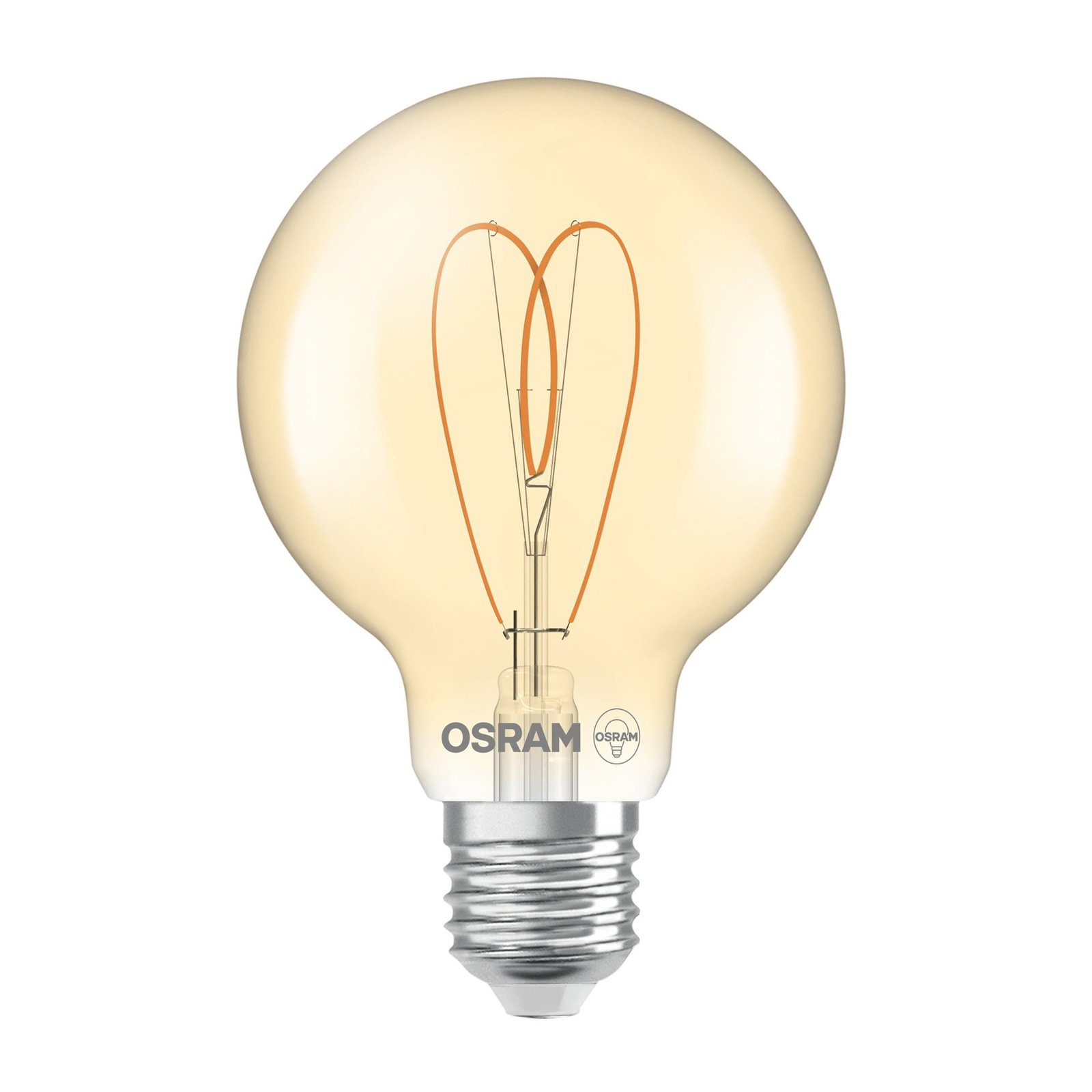 OSRAM LED vintāža G80 E27 8W 922 sirds kvēldiegu virtene zelta krāsā