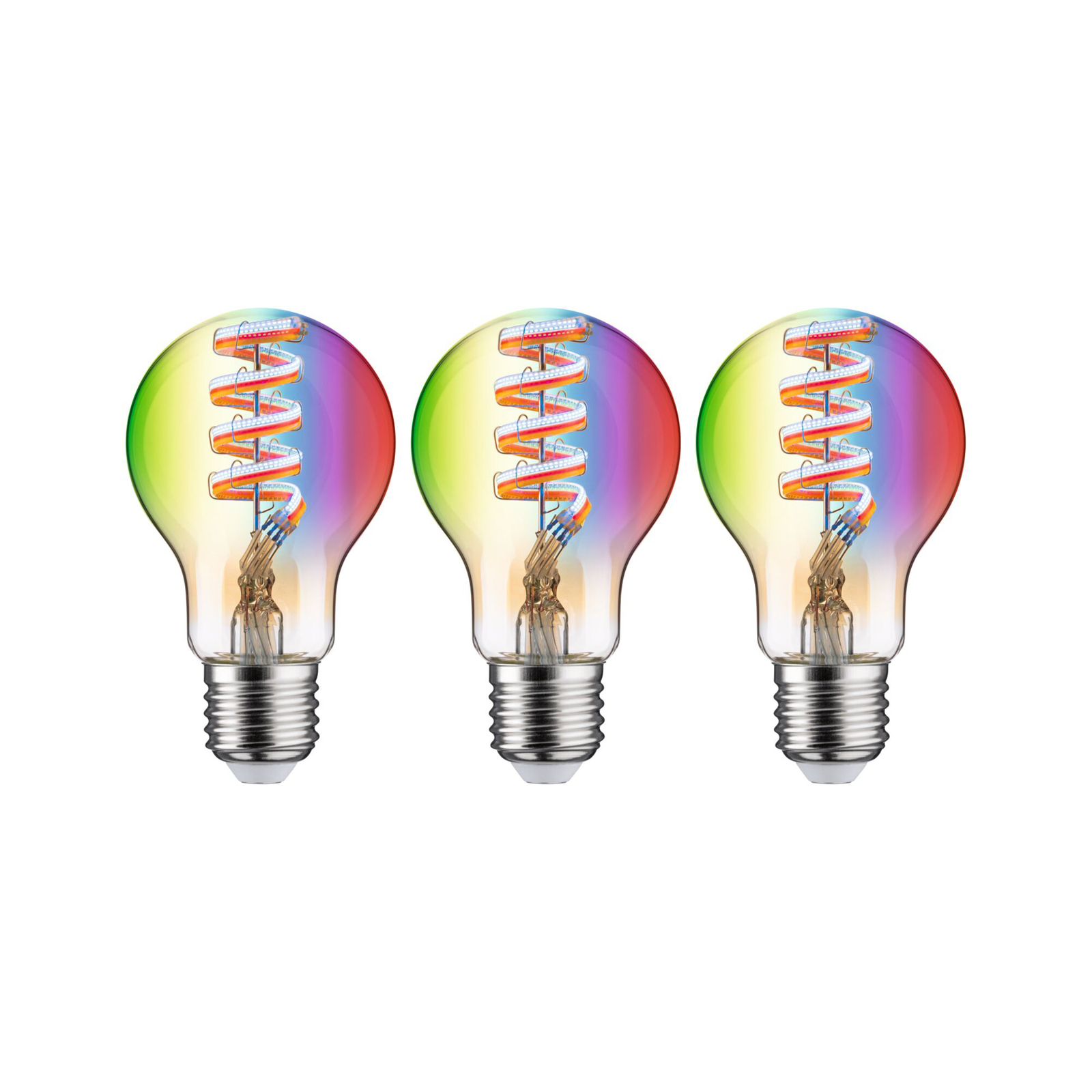 Paulmann LED bulb ZigBee E27 6.3W RGBW gold 3-set