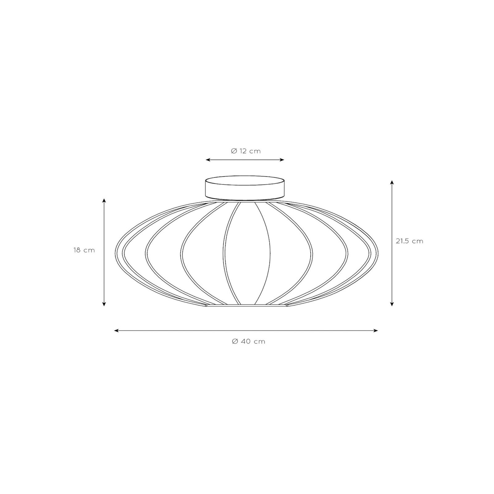 Plafonnier Corina, crème, Ø 40 cm, E27