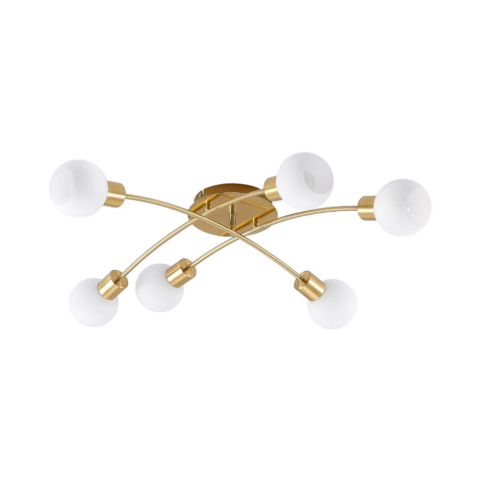 Lindby Agmar plafón, latón, 6 luces