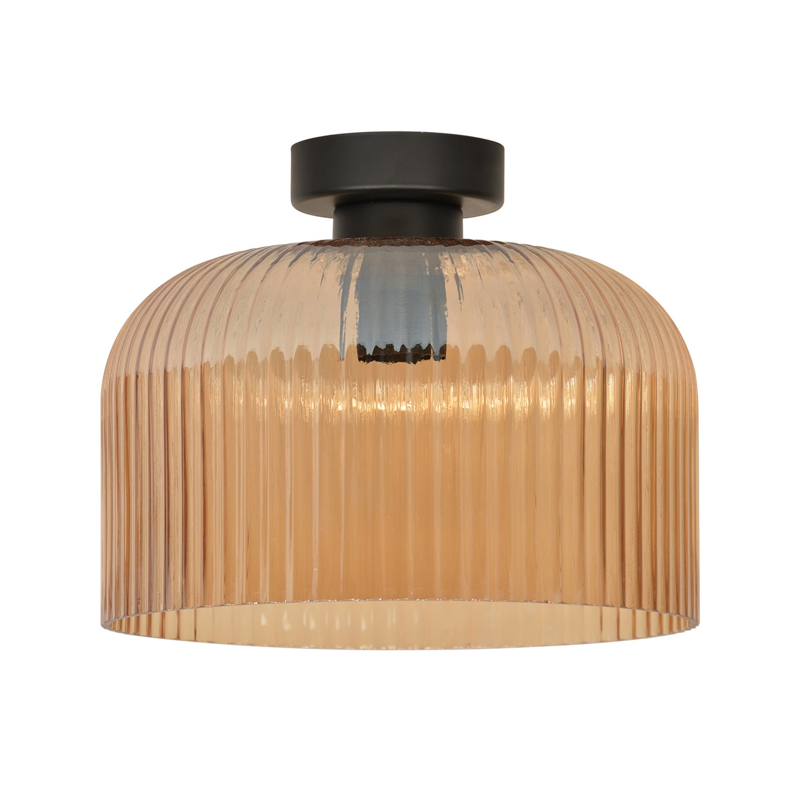 Lampa sufitowa Luigi w kolorze bursztynowym/czarnym, średnica 25 cm, szkło