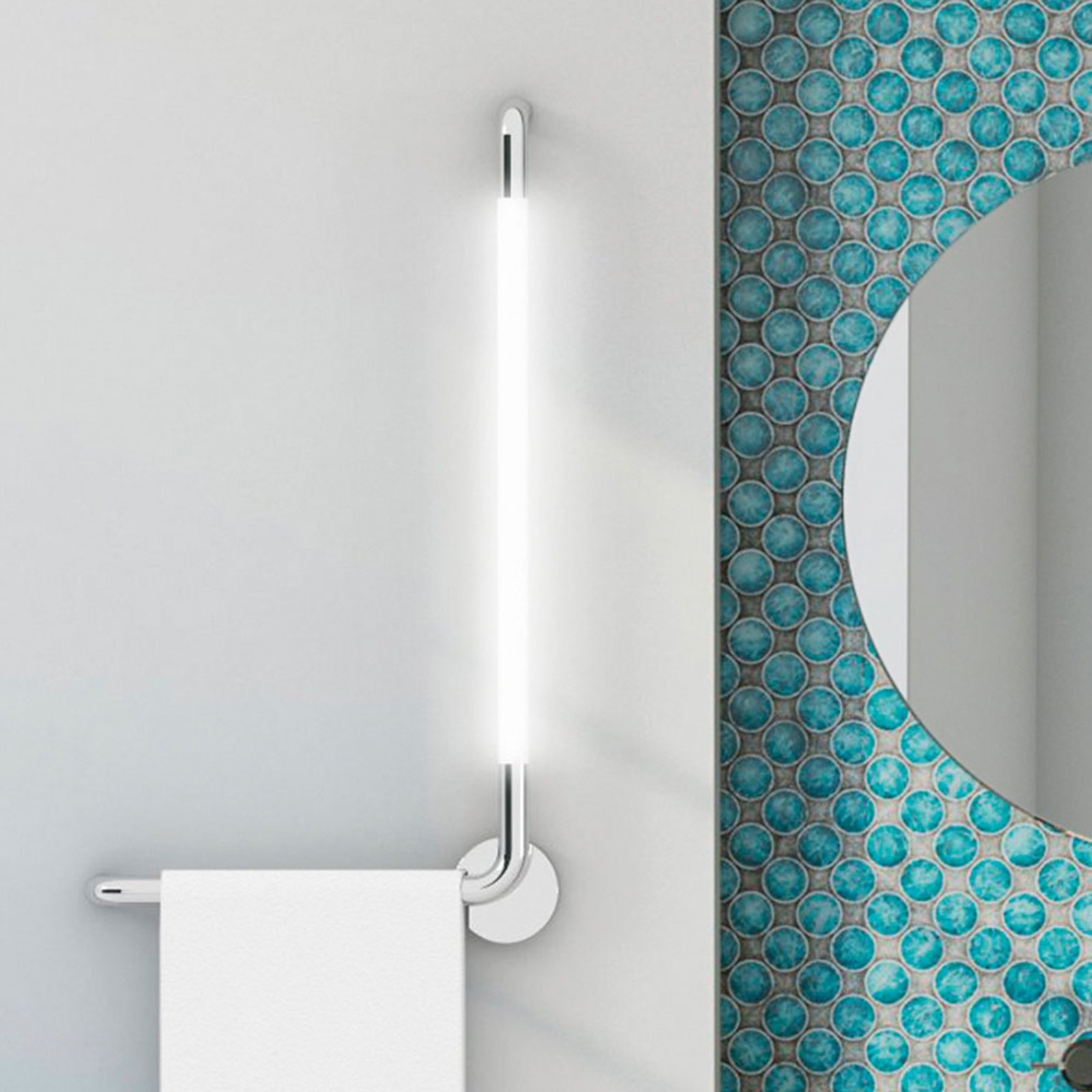 LED bathroom wall light Tubus with towel rail