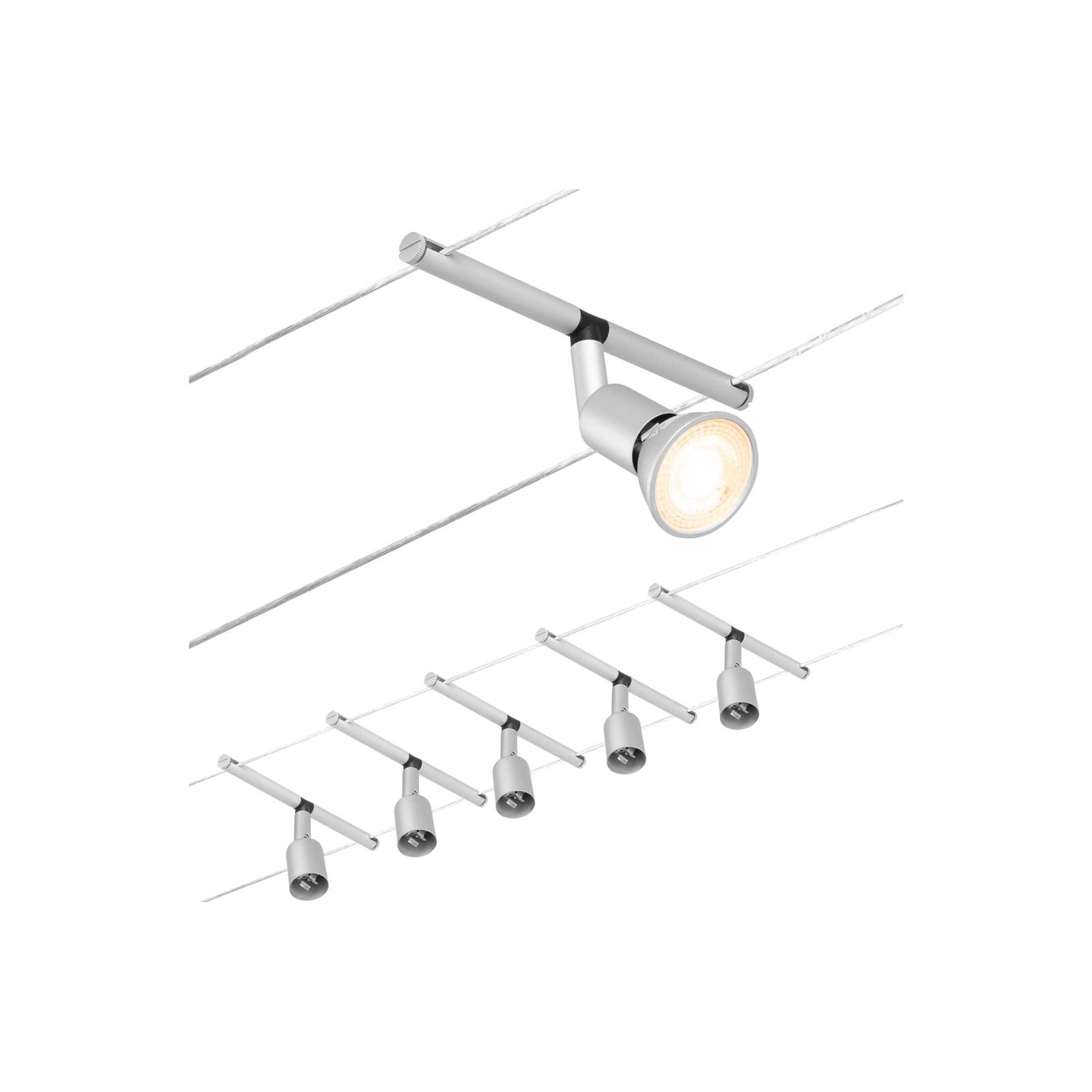 Paulmann Wire Salt système câble 5 lampes chrome