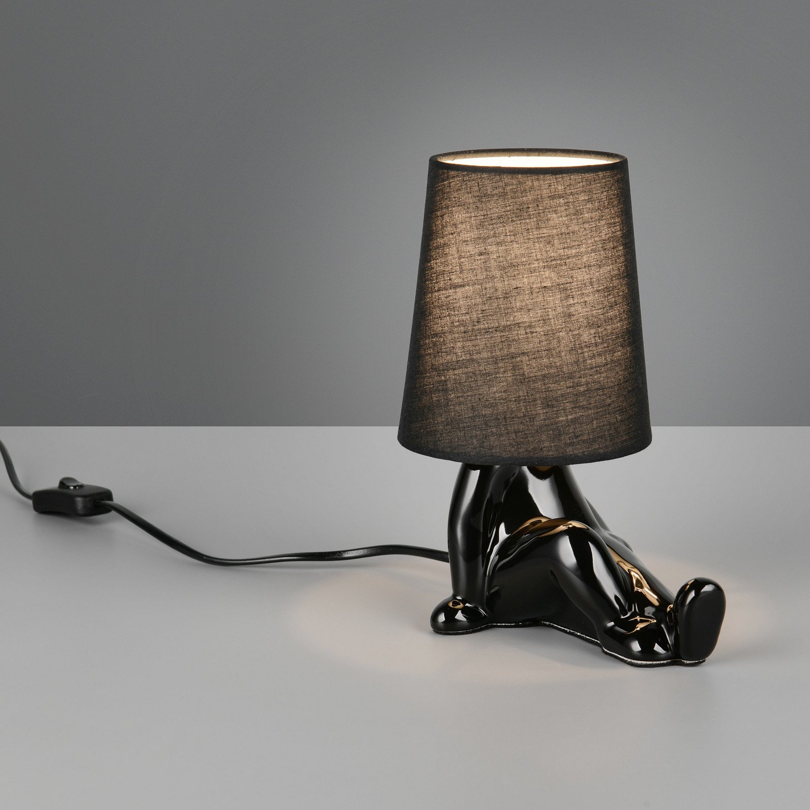 Reality Leuchten Lampa de masă Huma negru înălțime 25 cm textil/ceramică E14 - Camera de zi / sufragerie - Viața tânără
