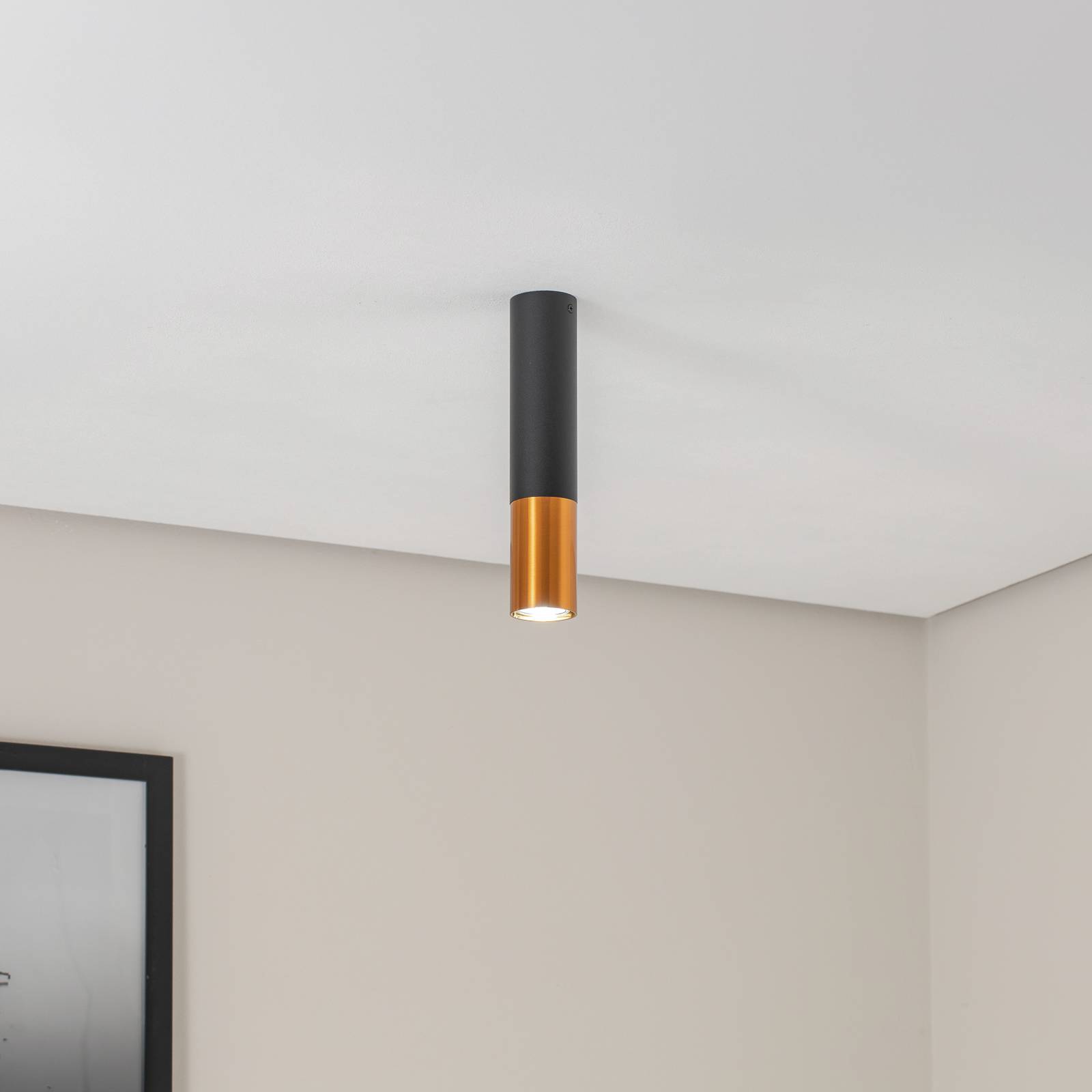 Euluna Thalassa Downlight 1-punktowa czarna/miedziana 29 cm