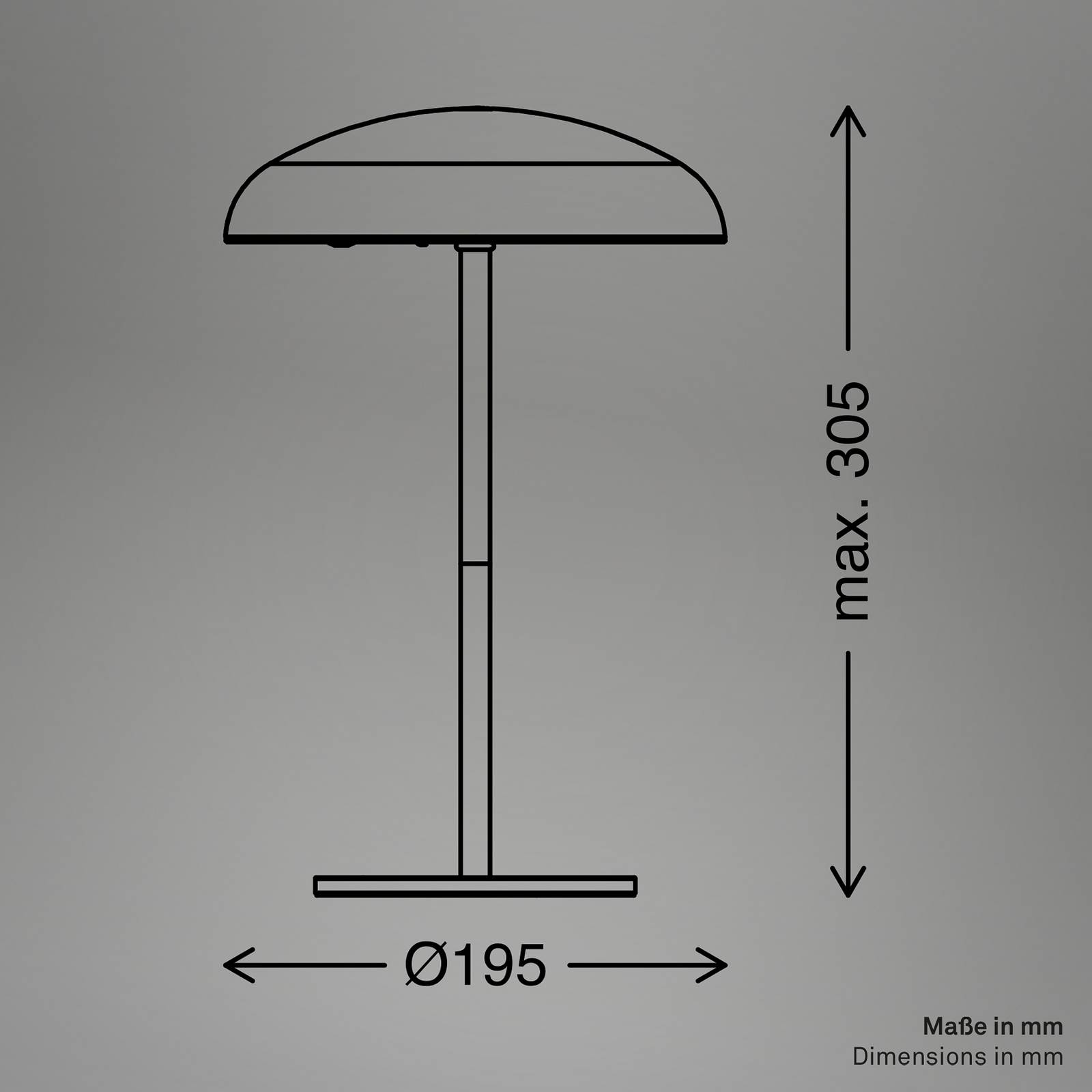 Lampa stołowa LED z akumulatorem Brilo unplugged Caxa, beżowa/antracytowa