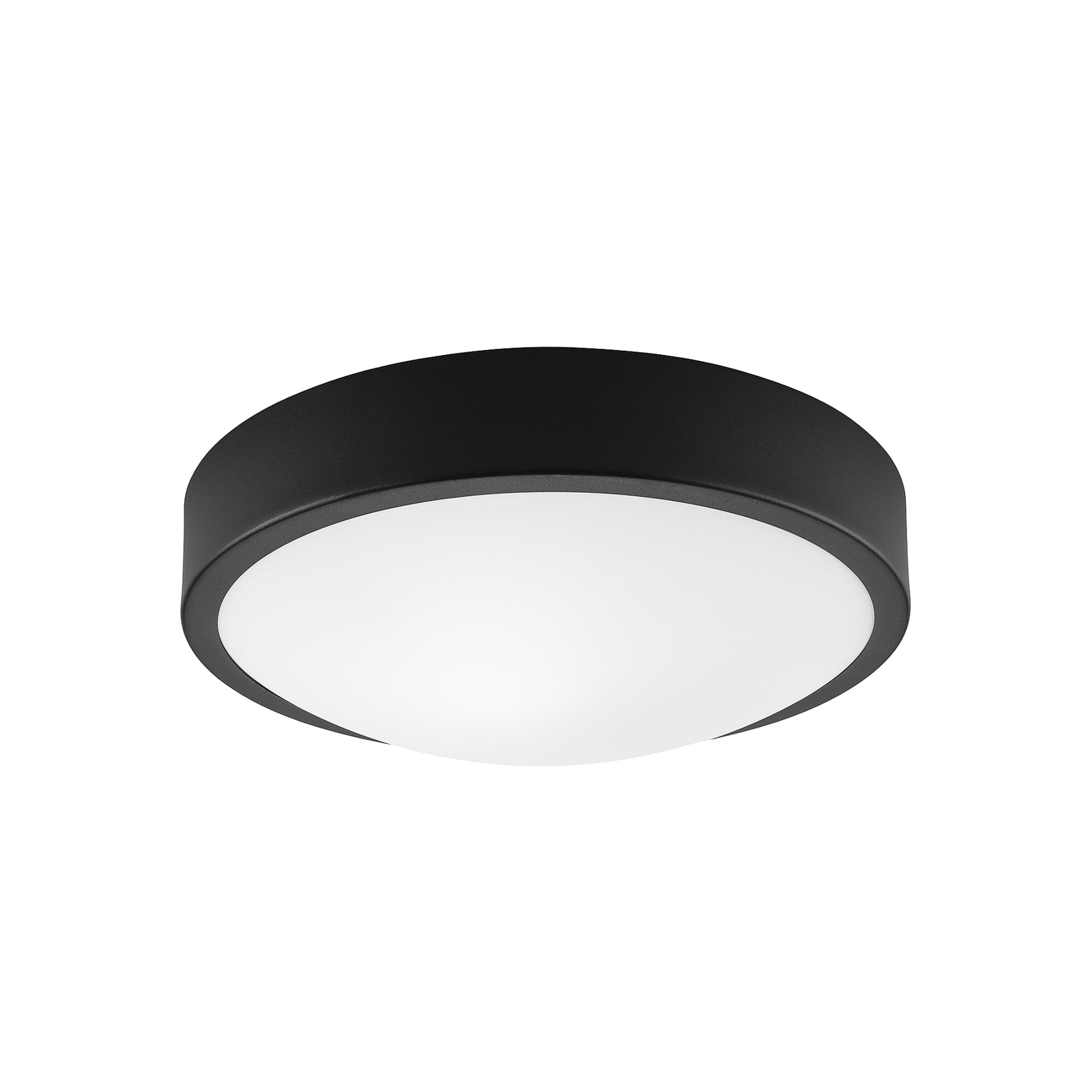 Taklampe Jaris, buet glass, Ø 26 cm svart