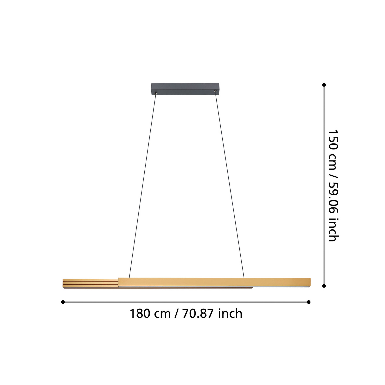 LED viseća svjetiljka Montebuono "Zvijezde svjetla", drvo, 180 cm, prigušiva